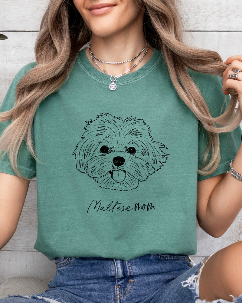 Maltese Dog Mom Comfort Colors T Shirt (center)