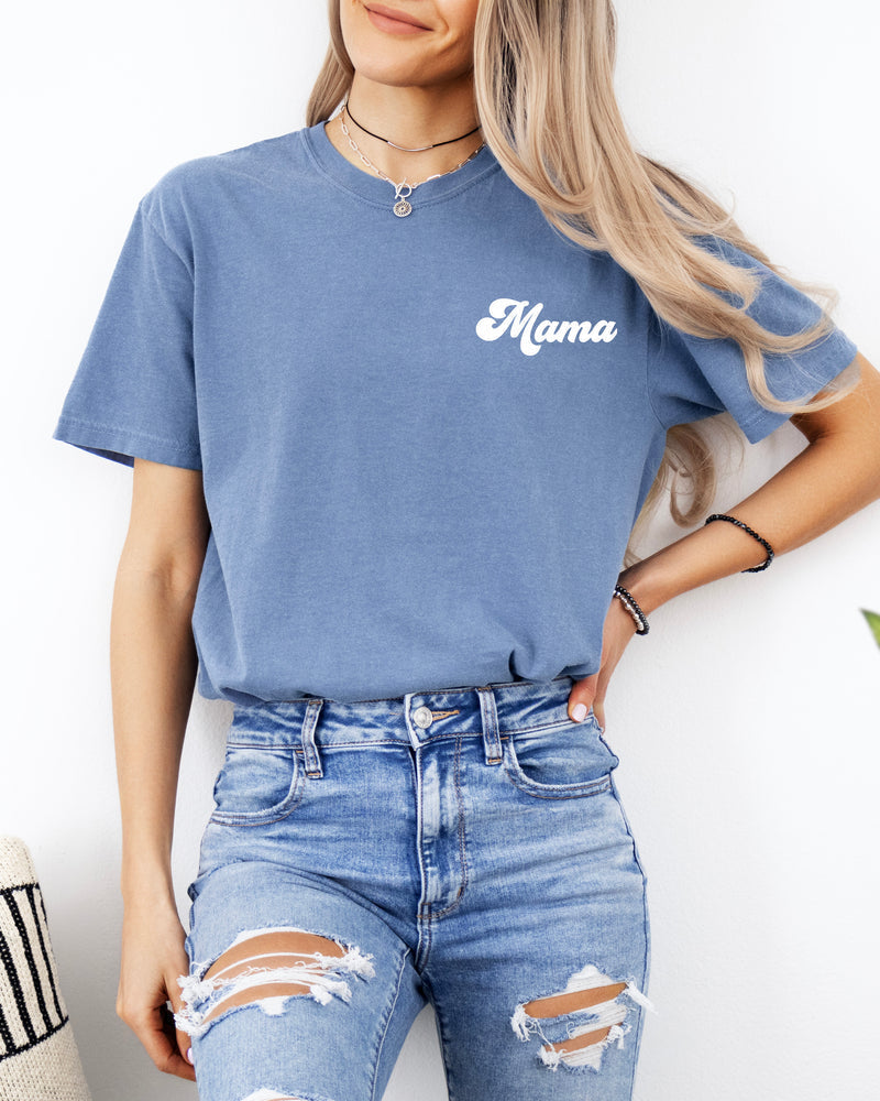 Mama Comfort Colors Graphic Tees (Groovy Left Chest)