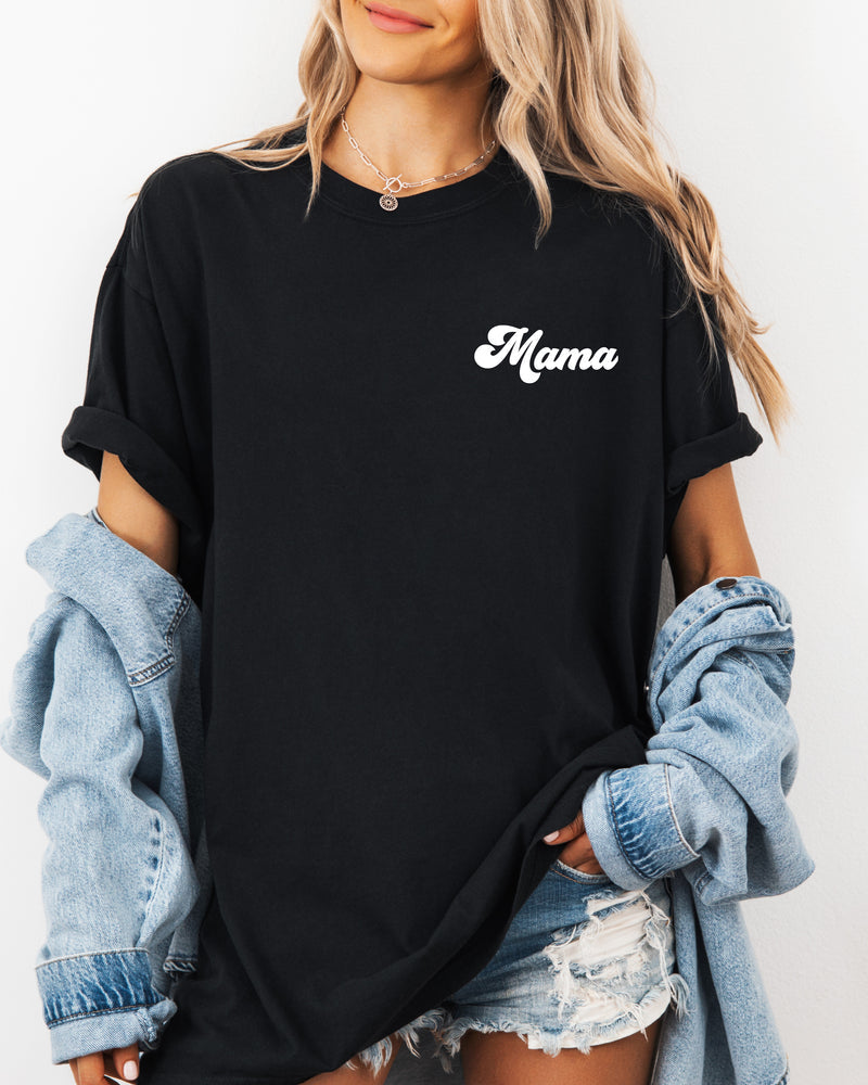 Mama Comfort Colors Graphic Tees (Groovy Left Chest)