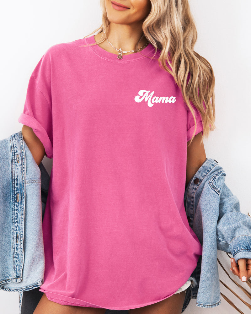 Mama Comfort Colors Graphic Tees (Groovy Left Chest)