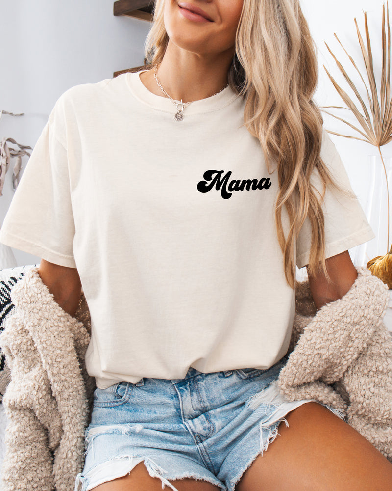 Mama Comfort Colors Graphic Tees (Groovy Left Chest)