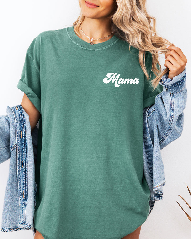 Mama Comfort Colors Graphic Tees (Groovy Left Chest)