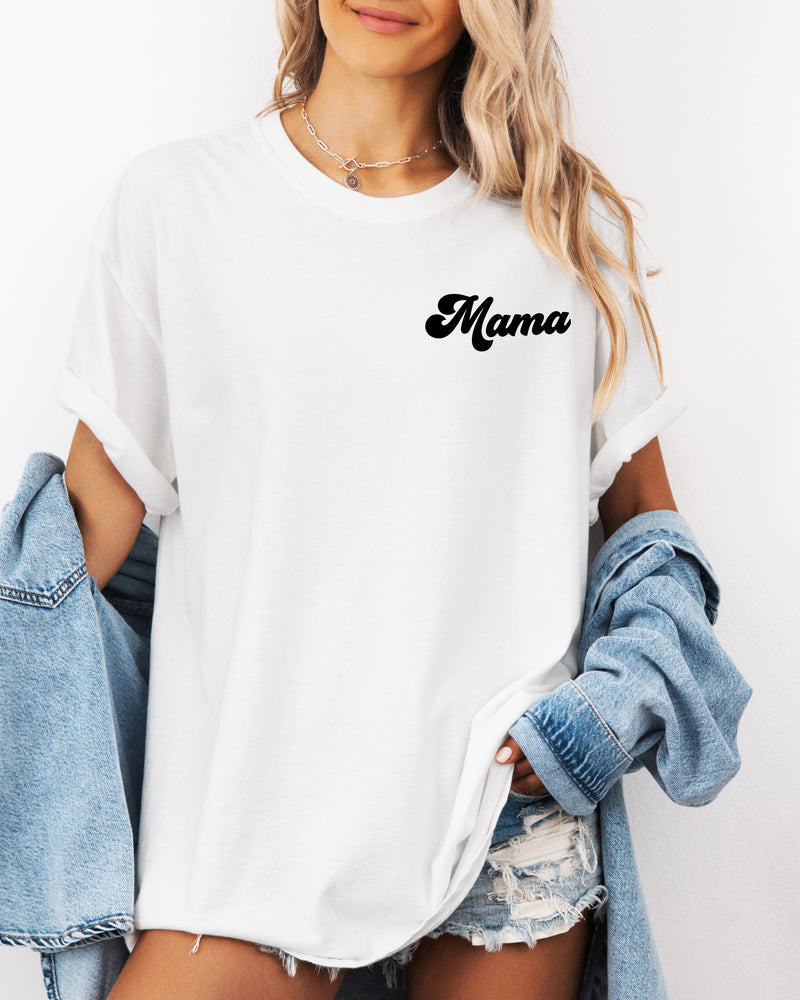 Mama Comfort Colors Graphic Tees (Groovy Left Chest)