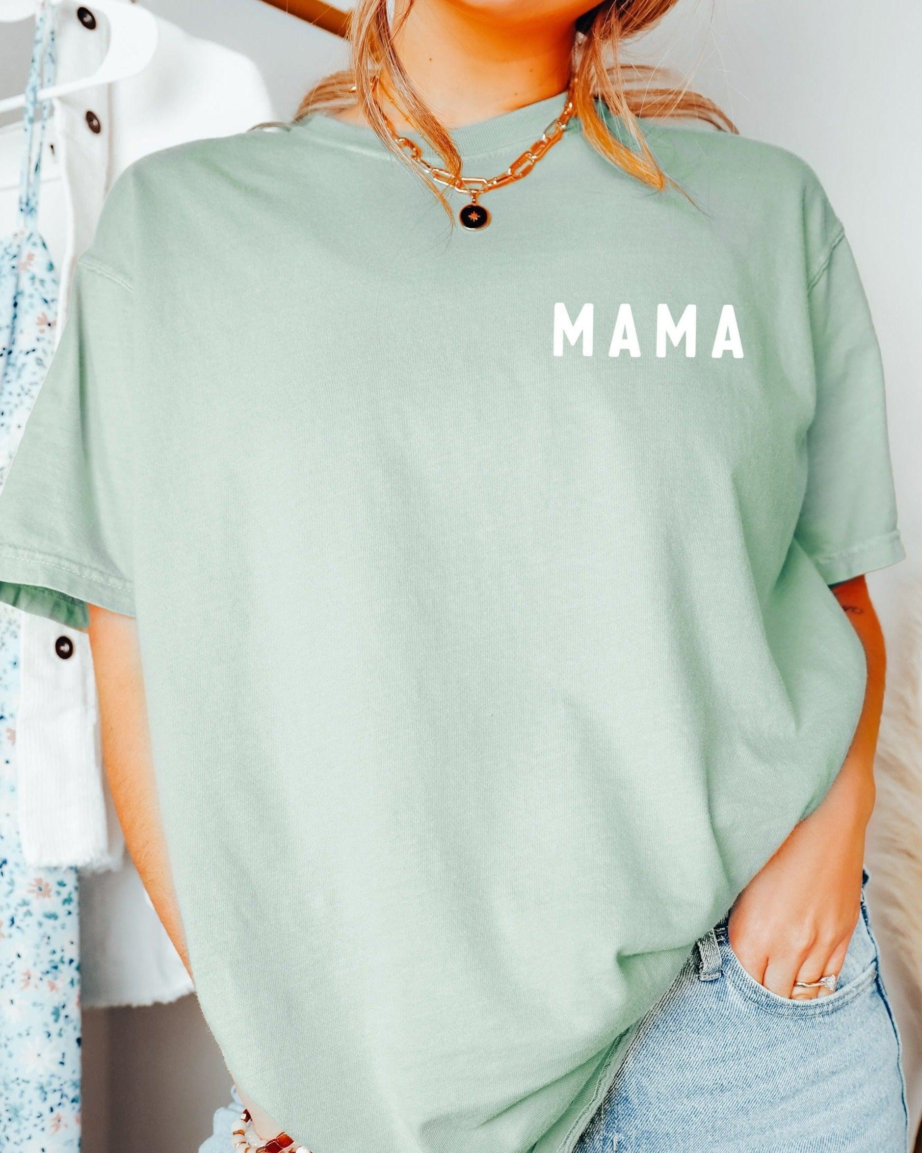 Mama Comfort Colors Graphic Tees (Round Font Corner)