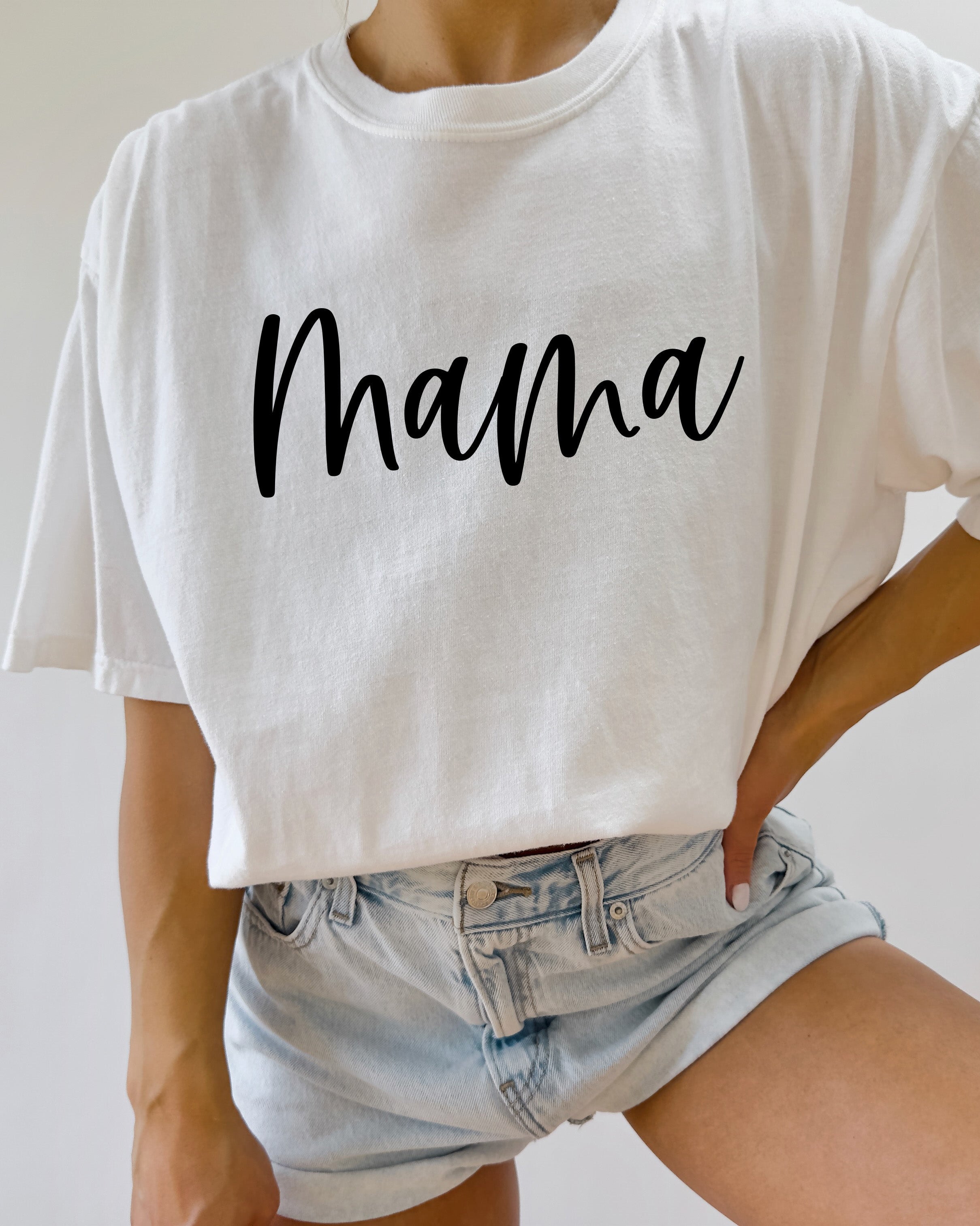 Mama Comfort Colors T Shirt (Cursive 3 Font)