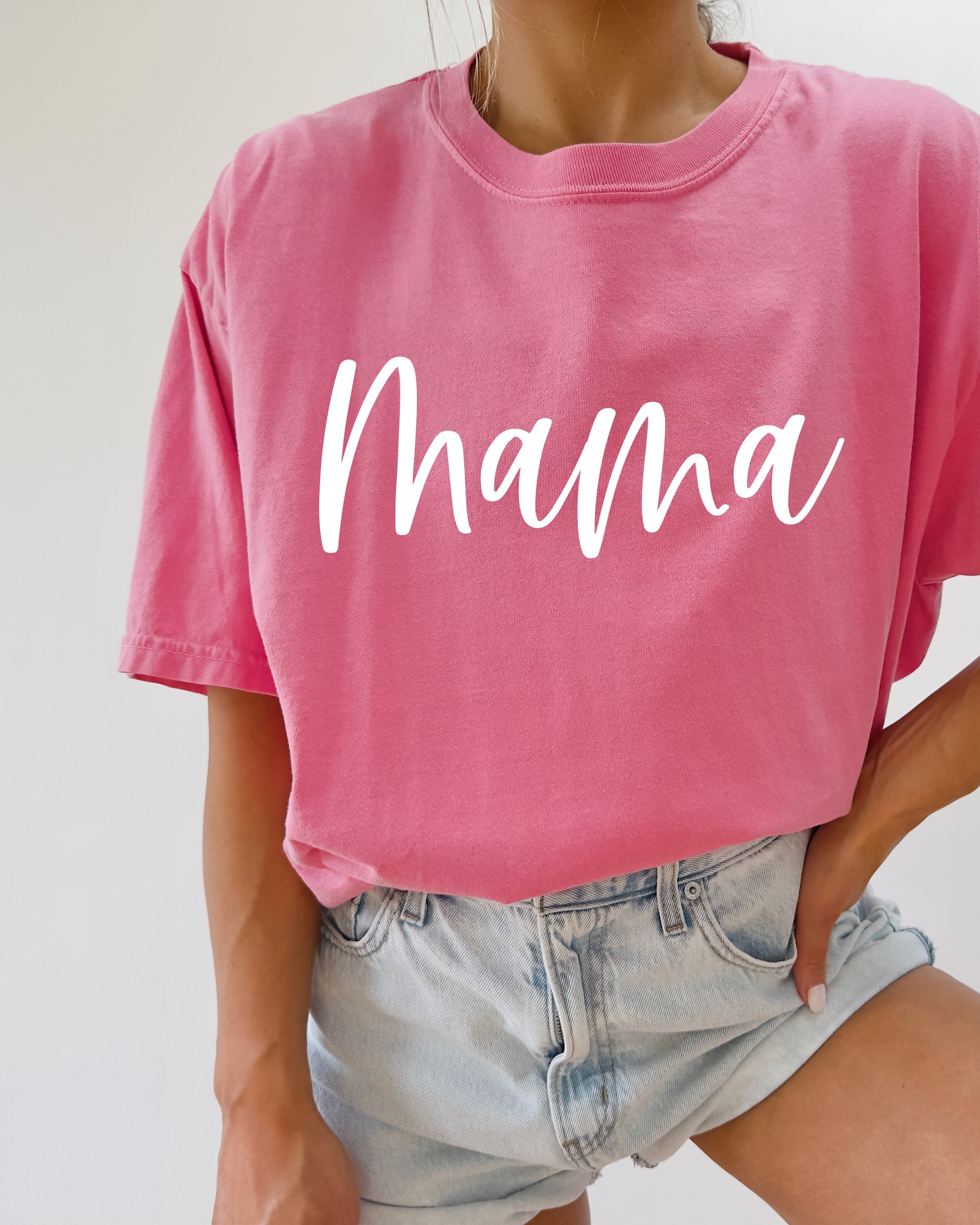 Mama Comfort Colors T Shirt (Cursive 3 Font)