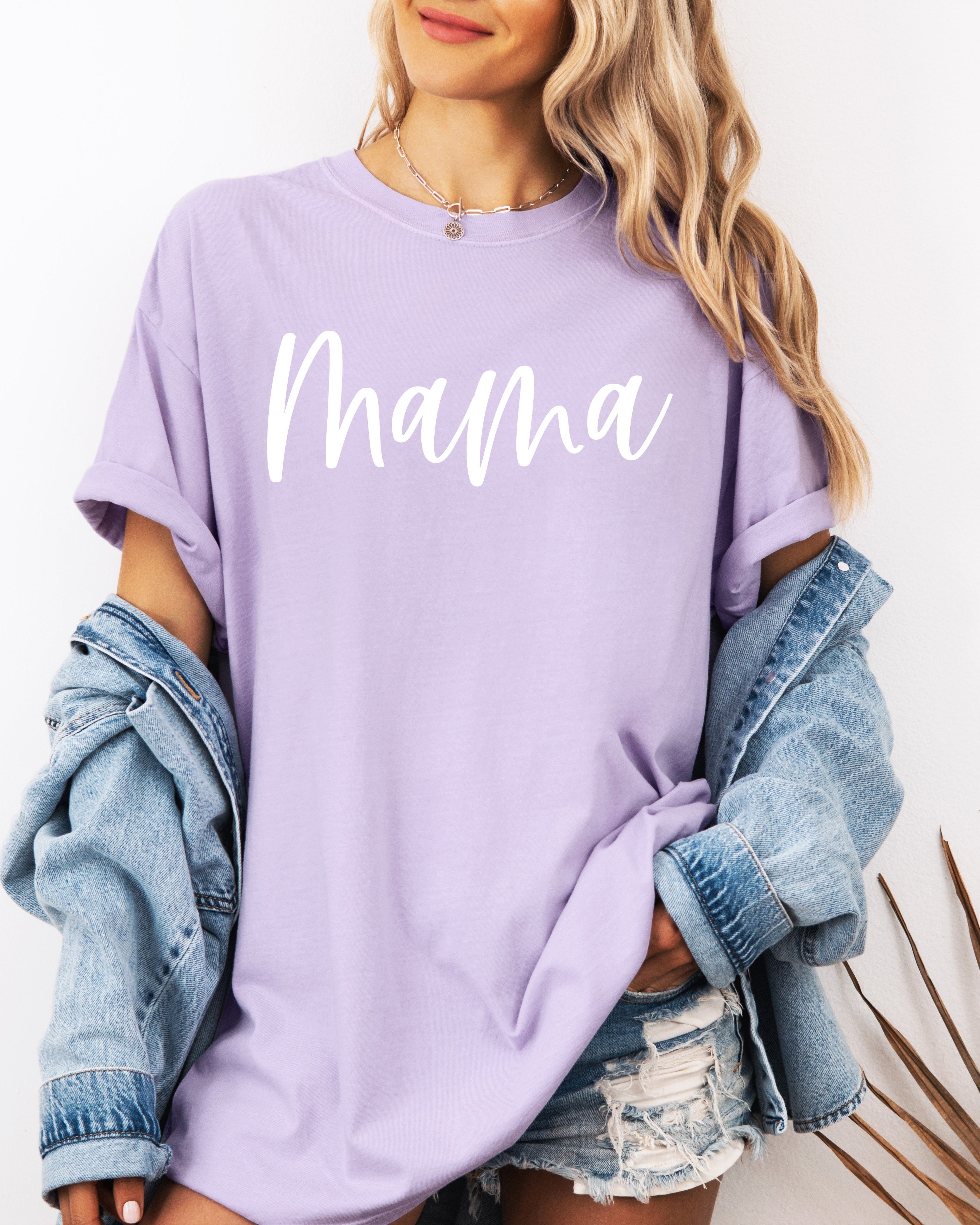 Mama Comfort Colors T Shirt (Cursive 3 Font)