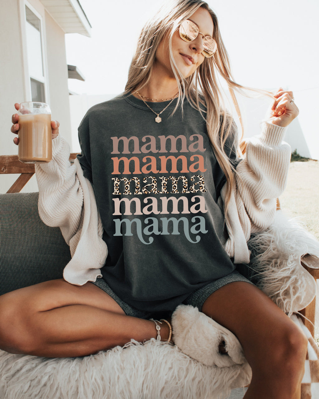Mama Leopard Comfort Colors Graphic Tees