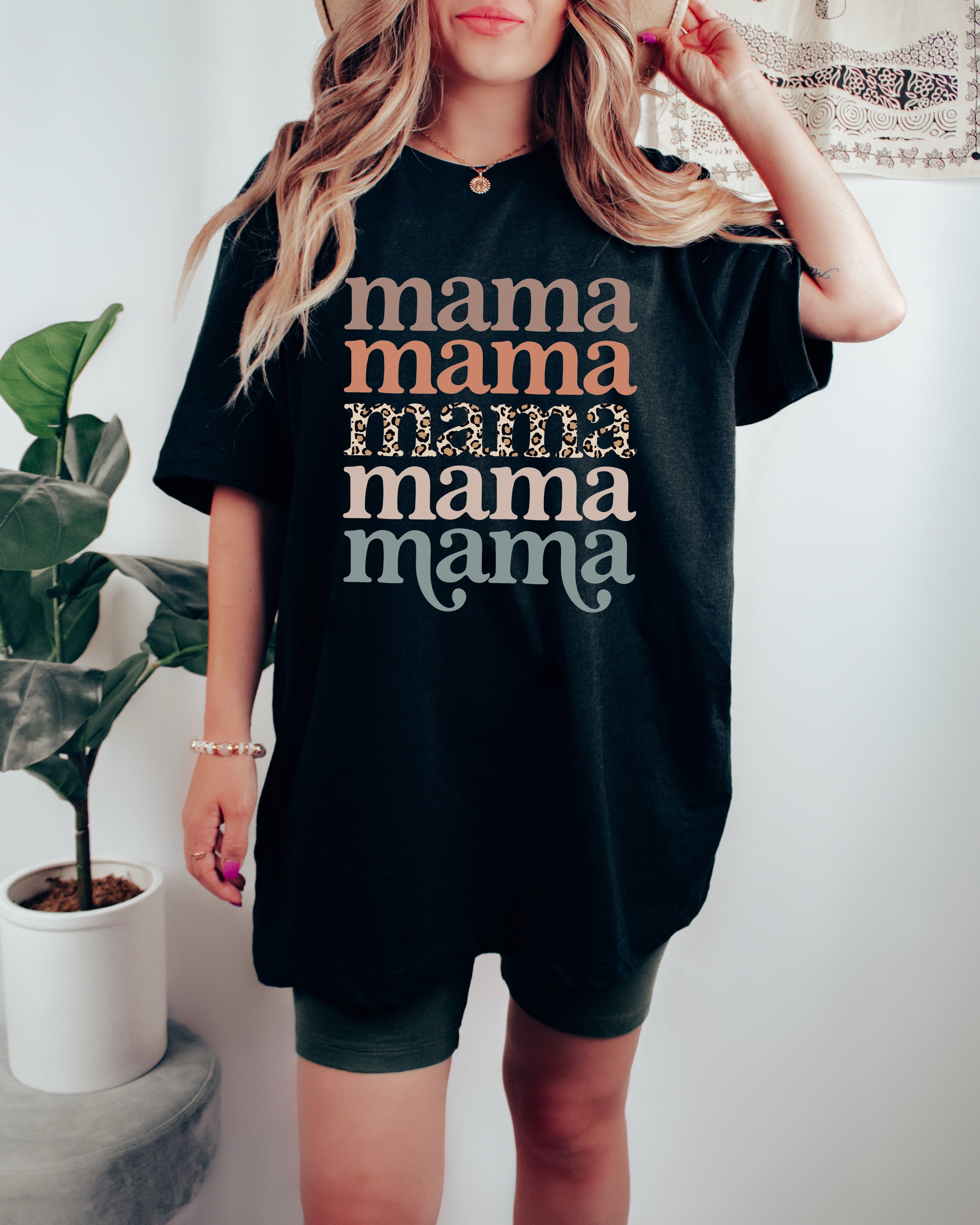 Mama Leopard Comfort Colors Graphic Tees