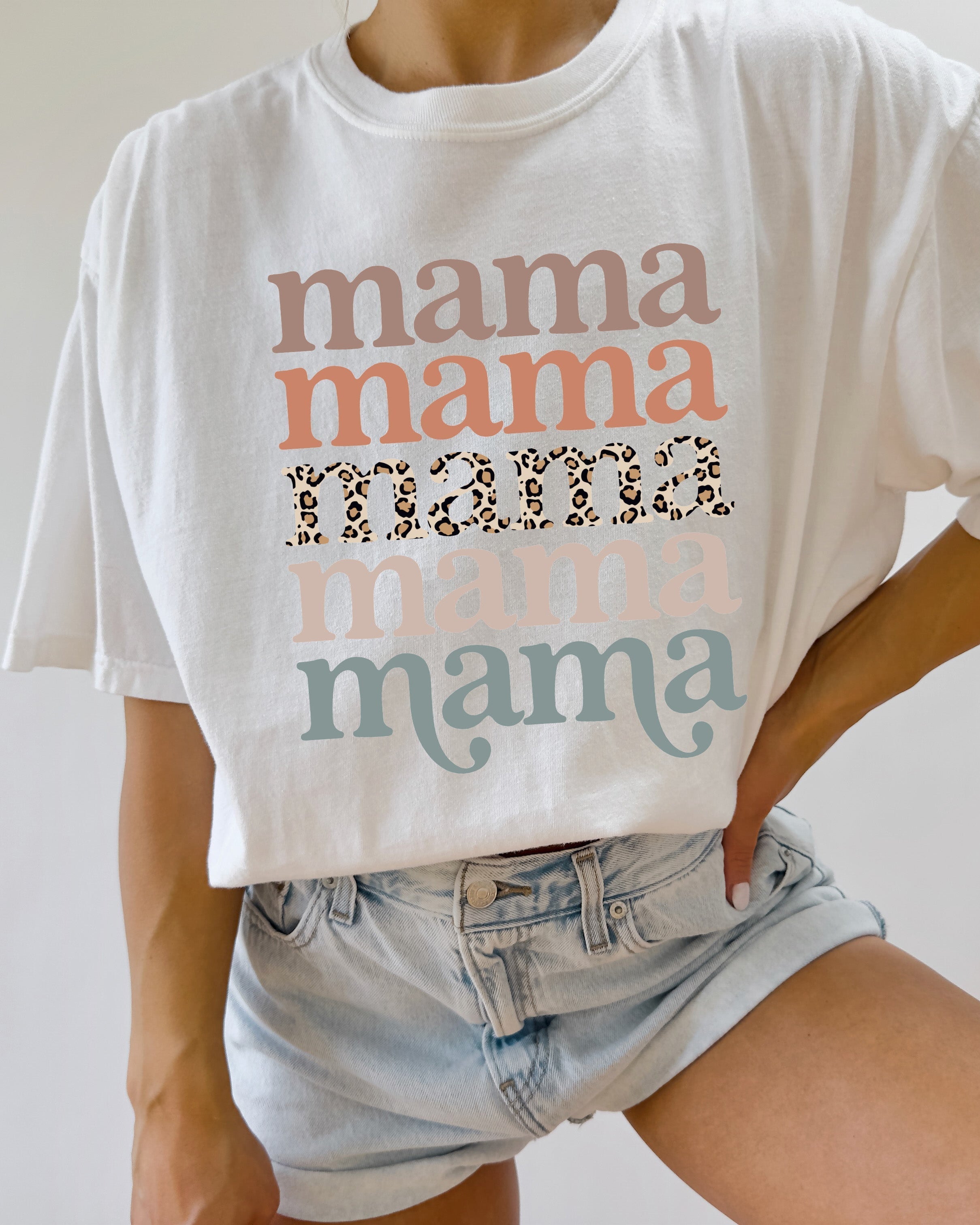 Mama Leopard Comfort Colors Graphic Tees