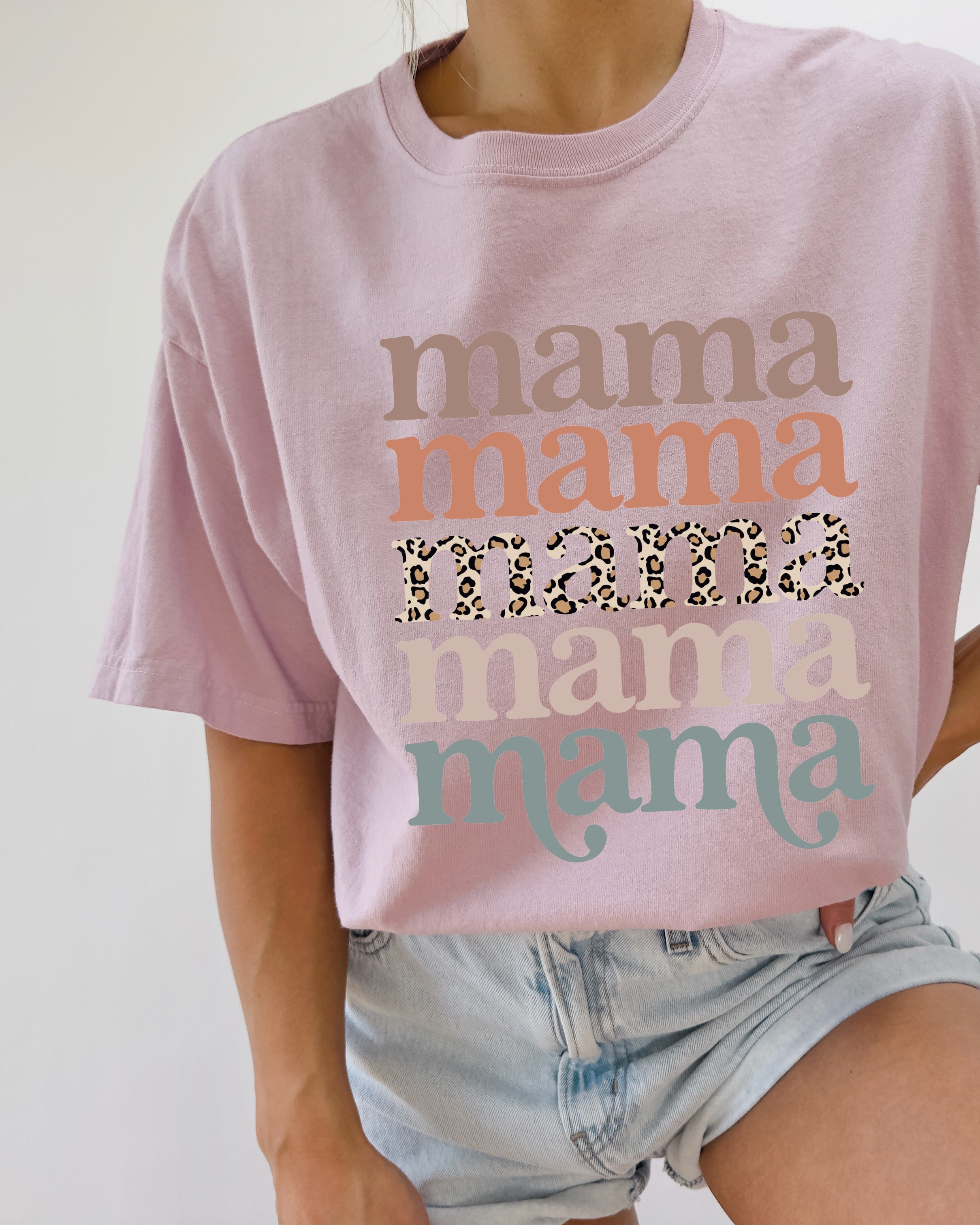 Mama Leopard Comfort Colors Graphic Tees