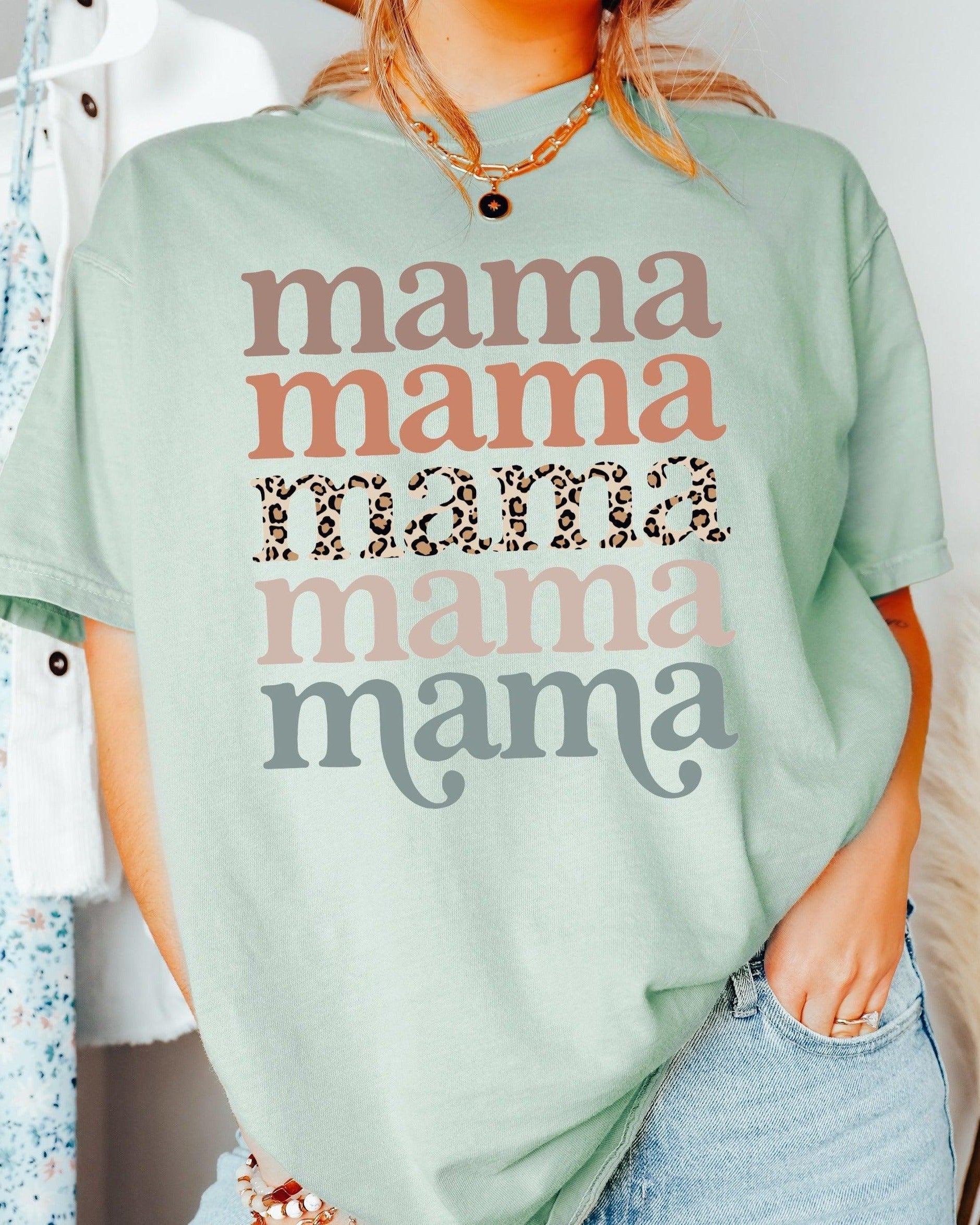 Mama Leopard Comfort Colors Graphic Tees