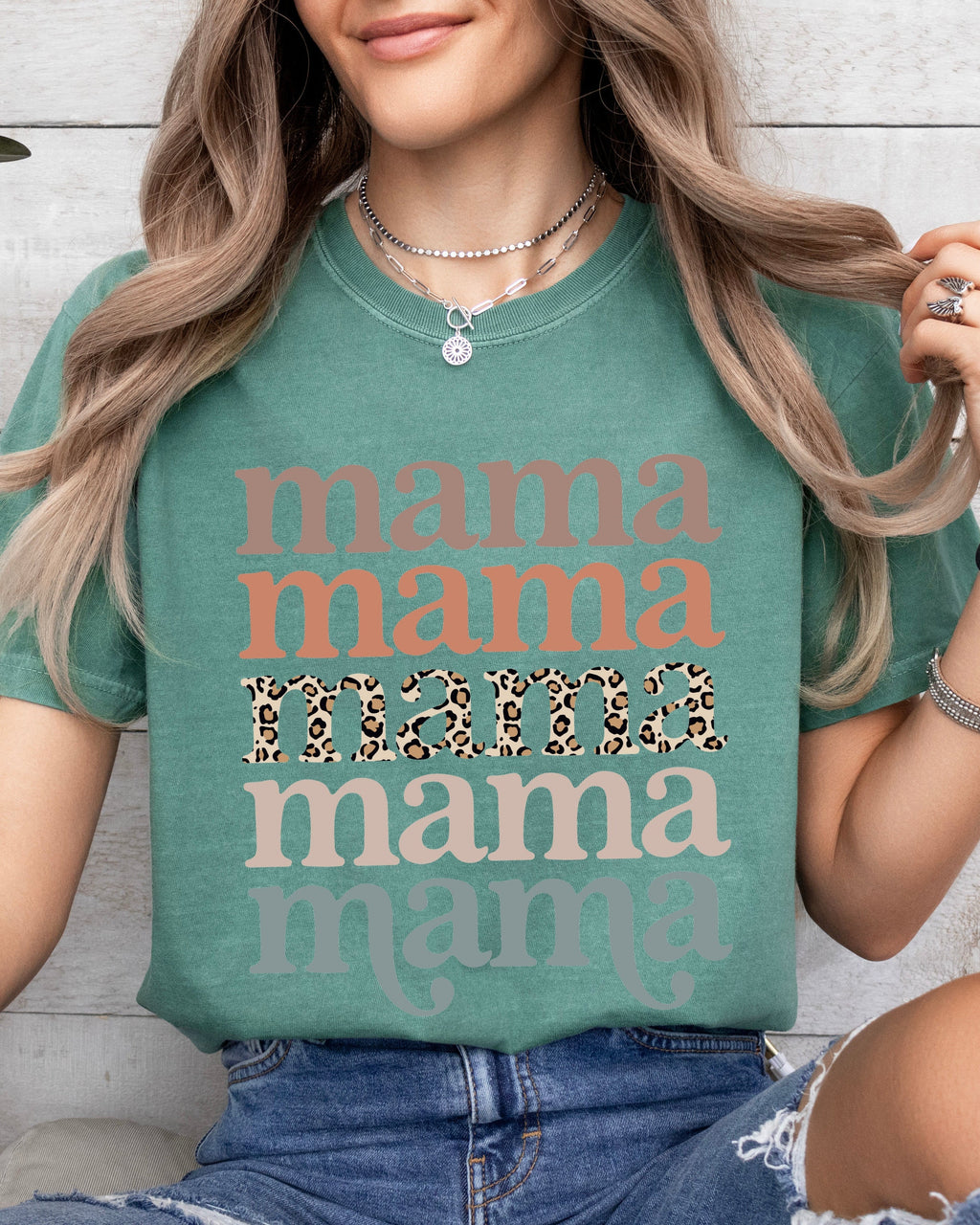 Mama Leopard Comfort Colors Graphic Tees