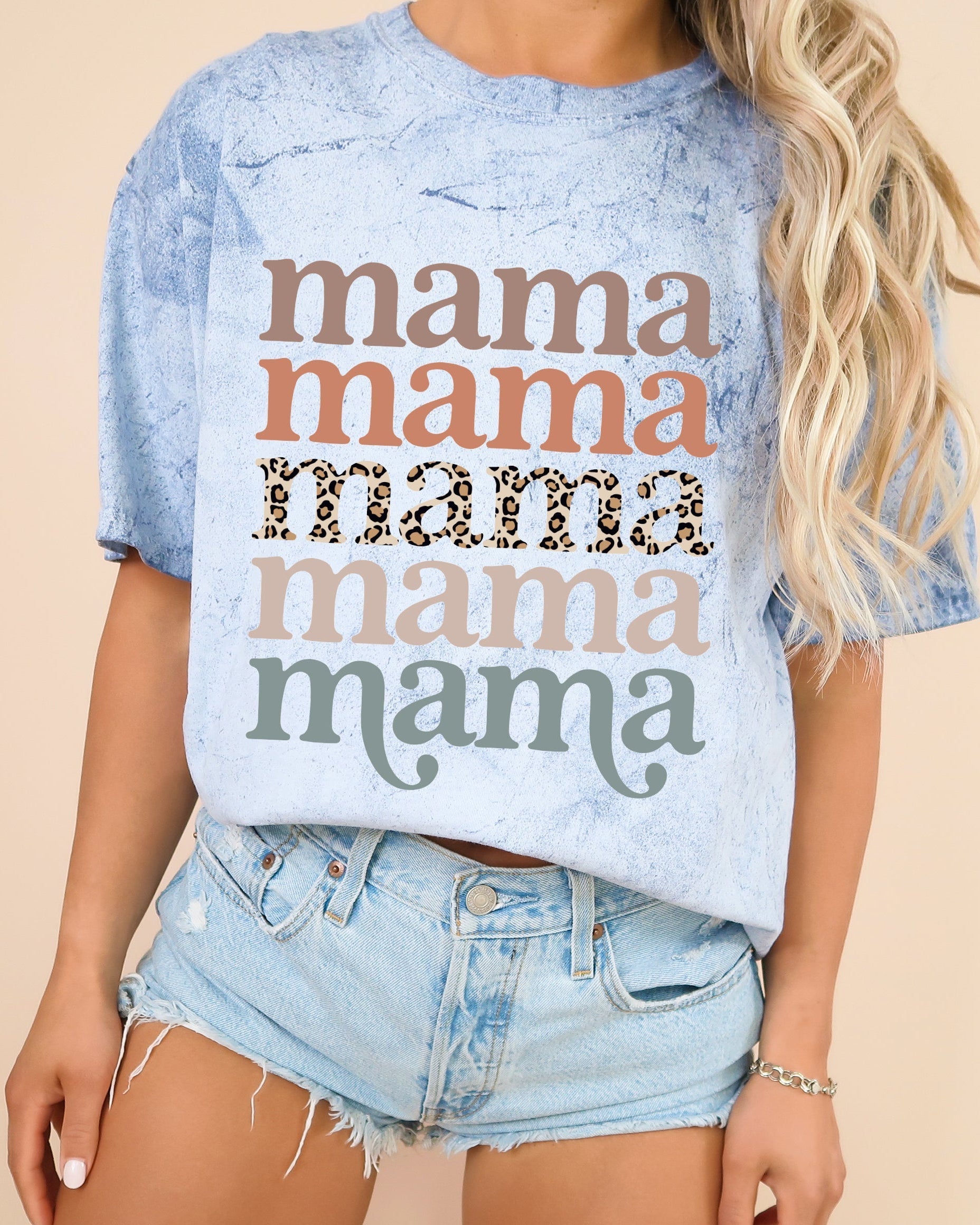 Mama Leopard Comfort Colors Graphic Tees