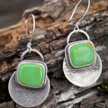 Sonoran Gold Turquoise Disc Earrings | Sterling Silver Dangle Earrings | Handmade in Durango Colorado