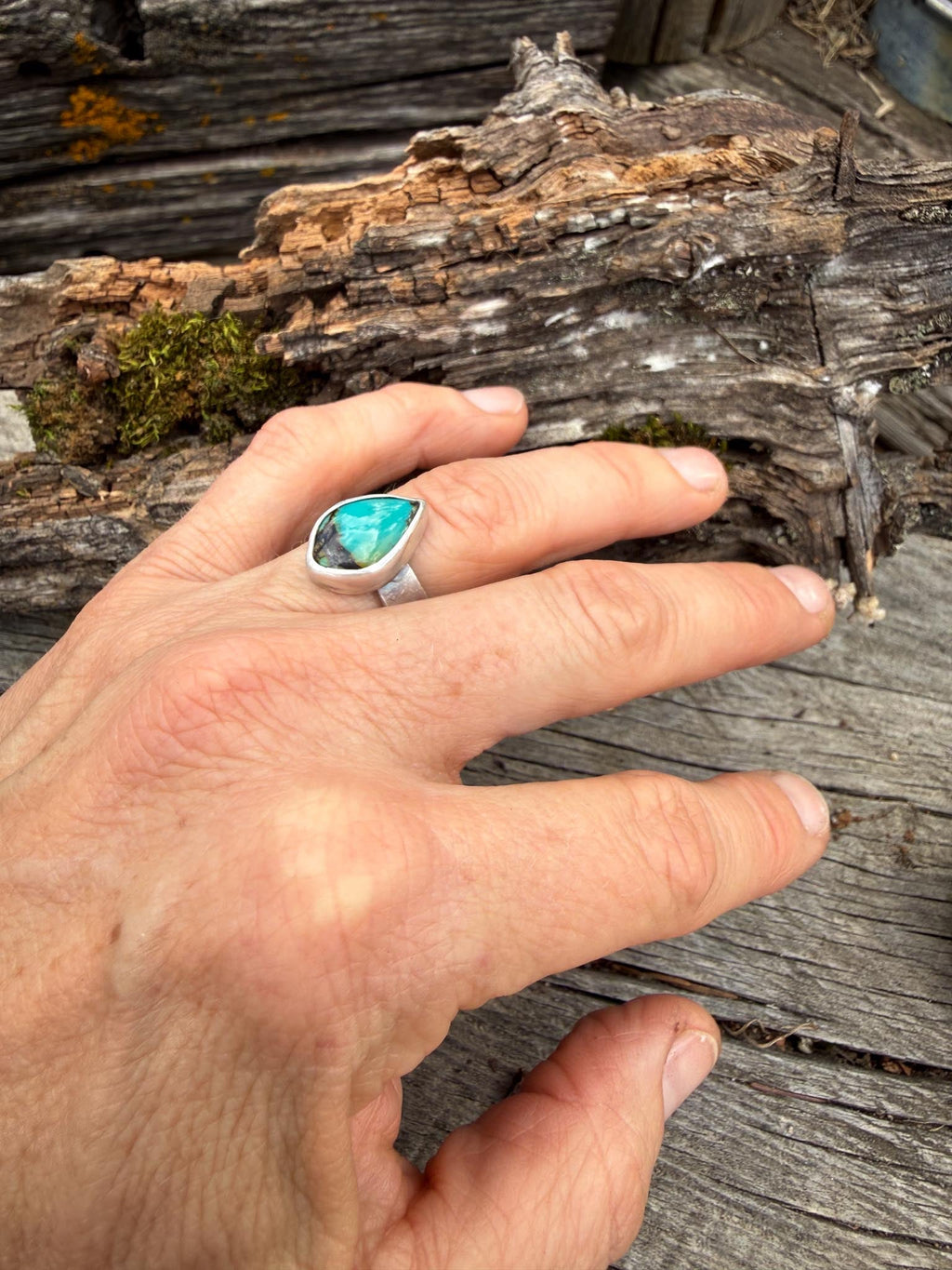 Hubei Turquoise Teardrop Ring | Size 6.5