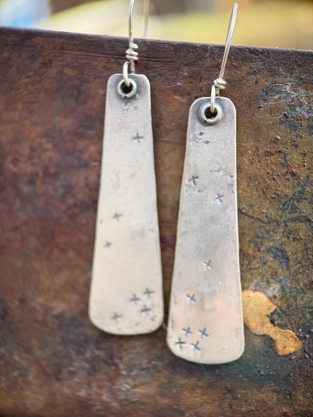 Sterling Silver Tapered Earrings | Longevity Celestial