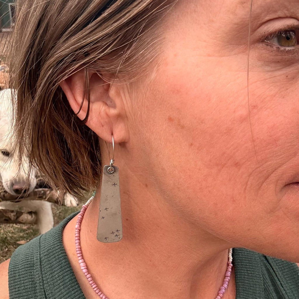 Sterling Silver Tapered Earrings | Longevity Celestial