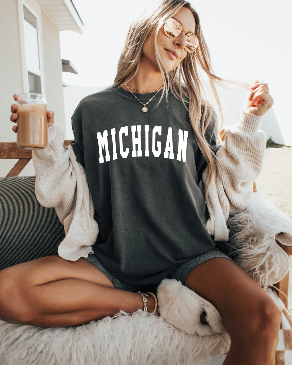 Michigan State City Comfort Colors T Shirt (Condensed Font)