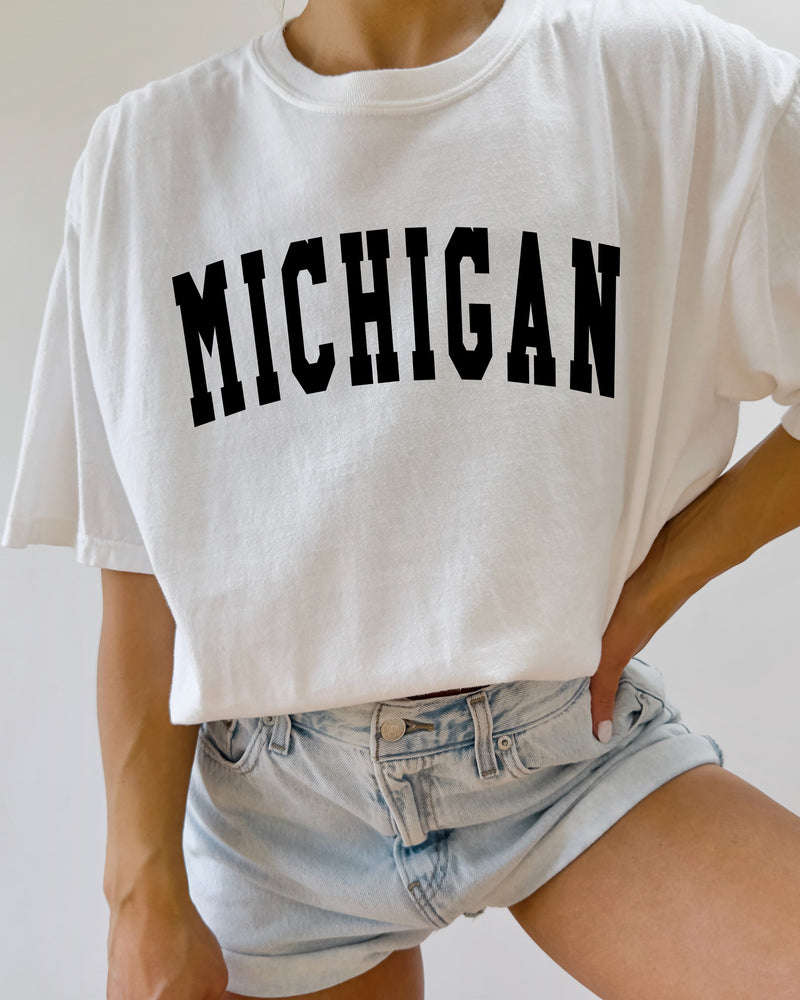 Michigan State City Comfort Colors T Shirt (Condensed Font)