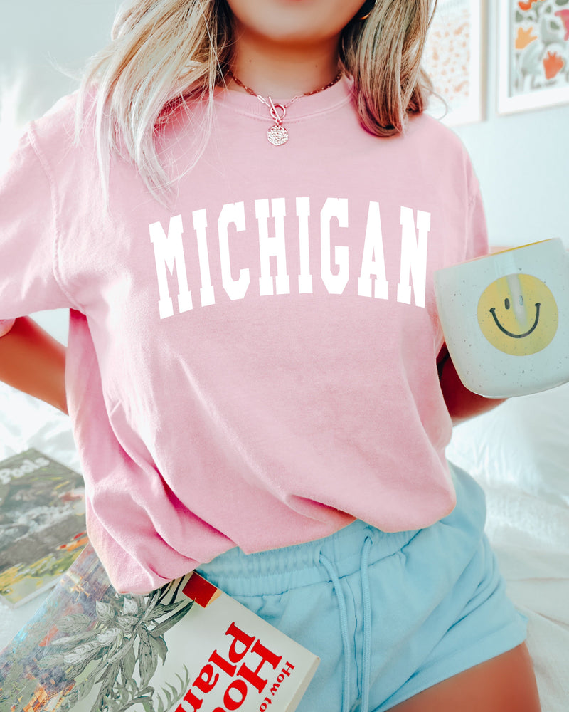 Michigan State City Comfort Colors T Shirt (Condensed Font)