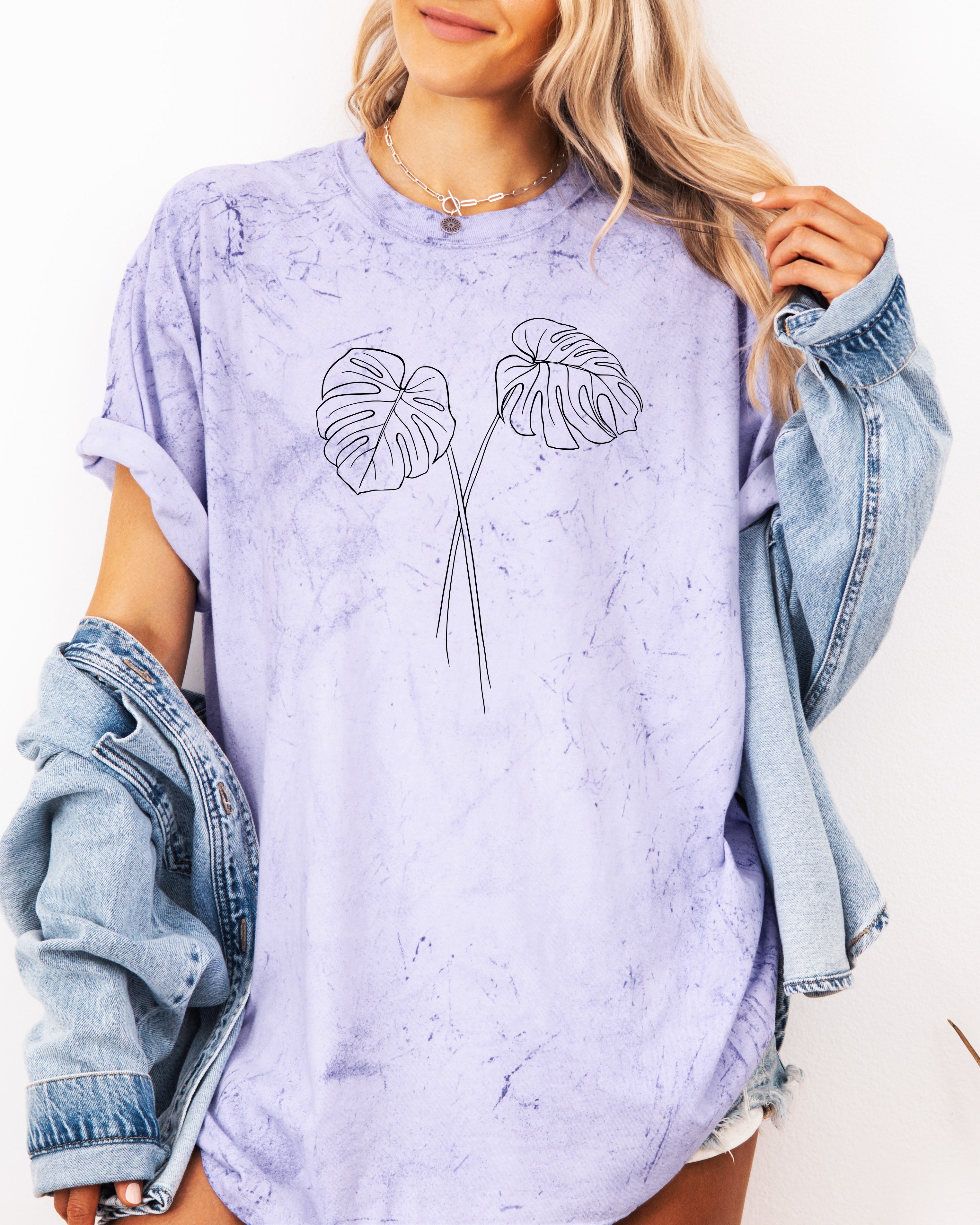 Monstera botanical Comfort Colors T Shirt (Monstera 2 leaves)