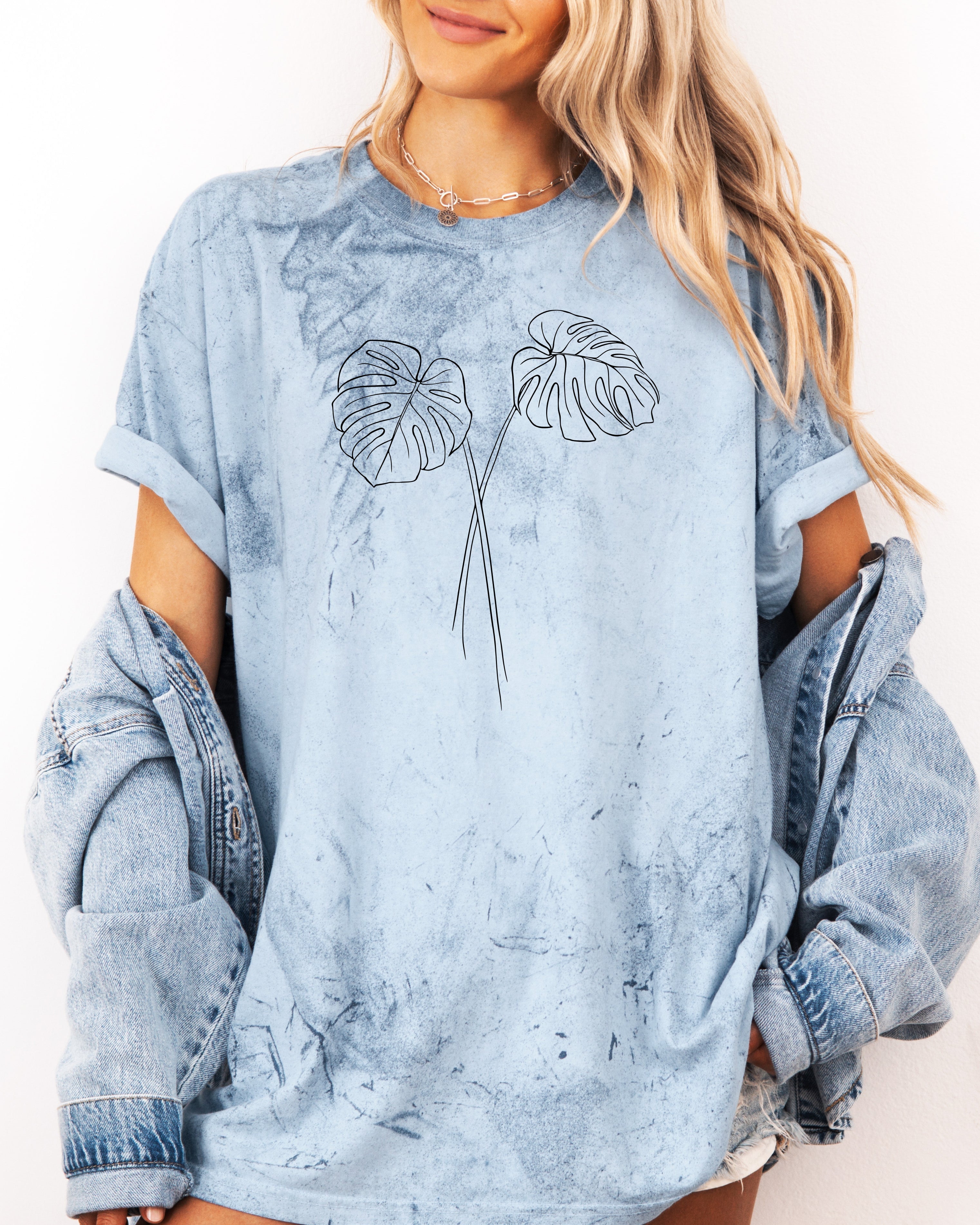 Monstera botanical Comfort Colors T Shirt (Monstera 2 leaves)