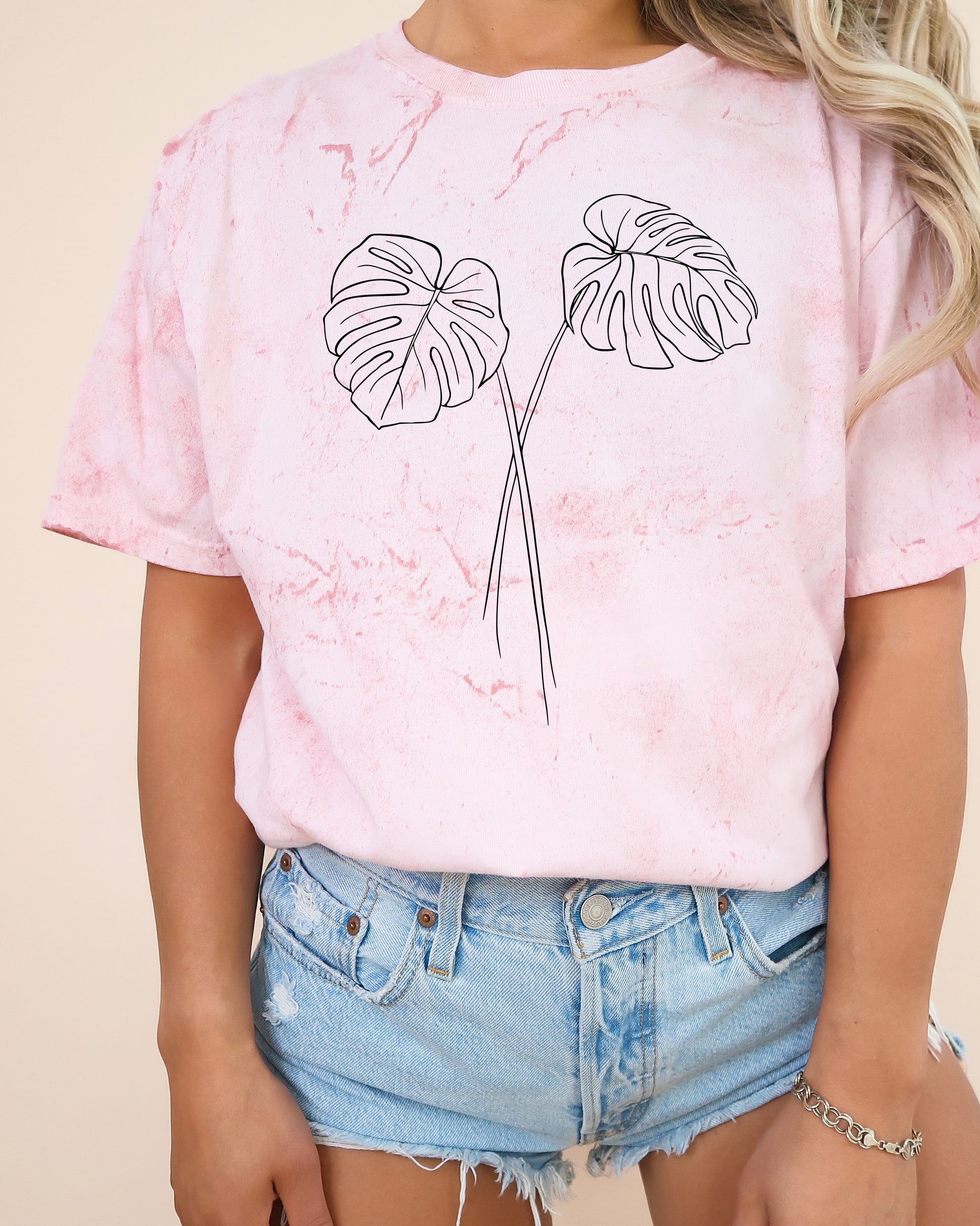 Monstera botanical Comfort Colors T Shirt (Monstera 2 leaves)