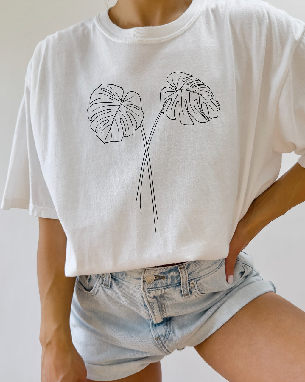 Monstera botanical Comfort Colors T Shirt (Monstera 2 leaves)