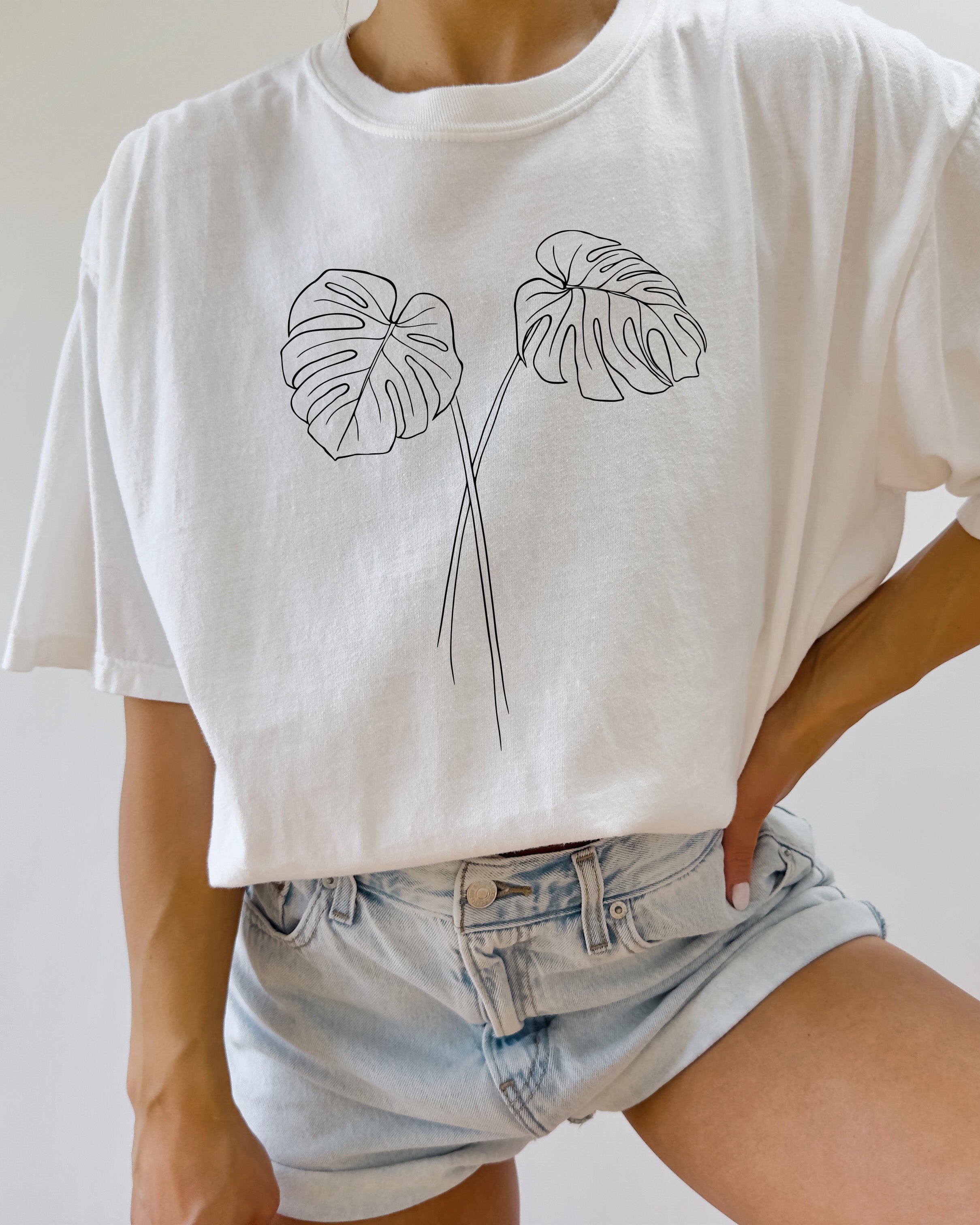 Monstera botanical Comfort Colors T Shirt (Monstera 2 leaves)
