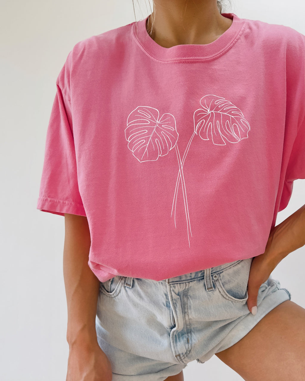 Monstera botanical Comfort Colors T Shirt (Monstera 2 leaves)