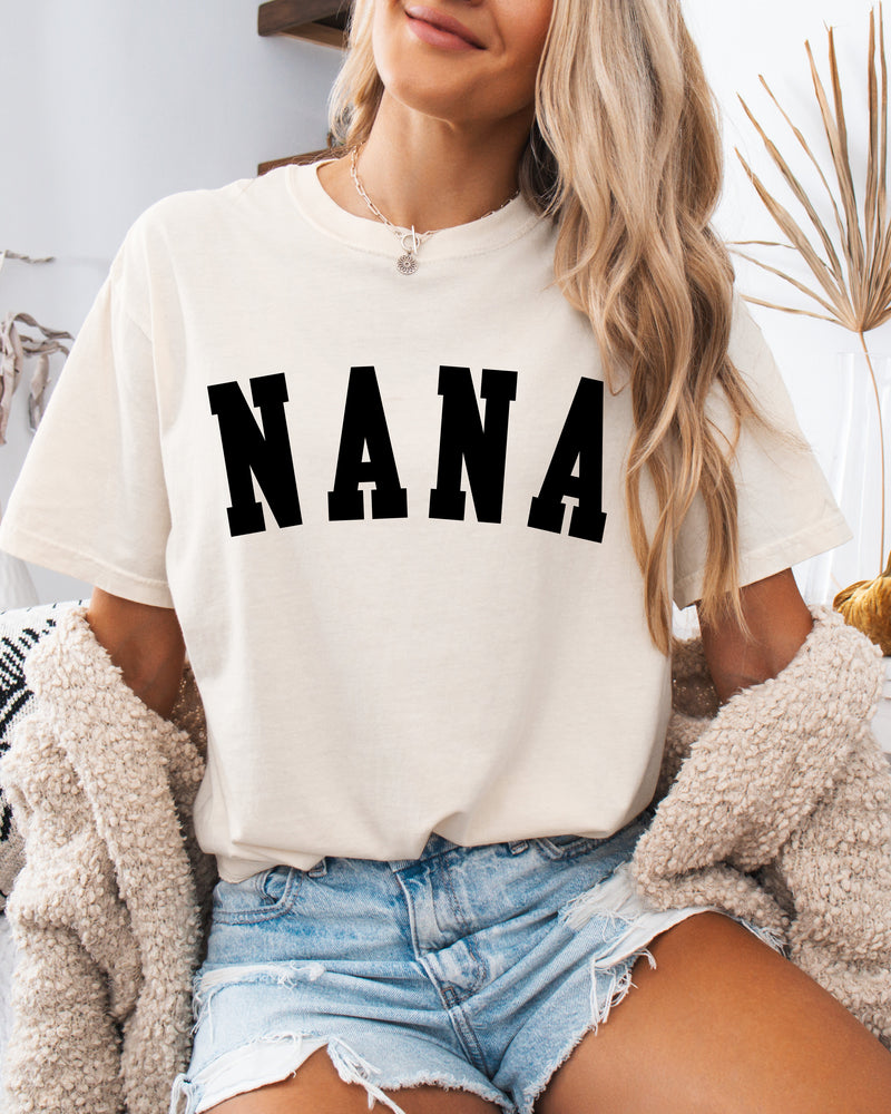 Nana Grandma Comfort Colors Garment Dyed T Shirt (Condensed font)