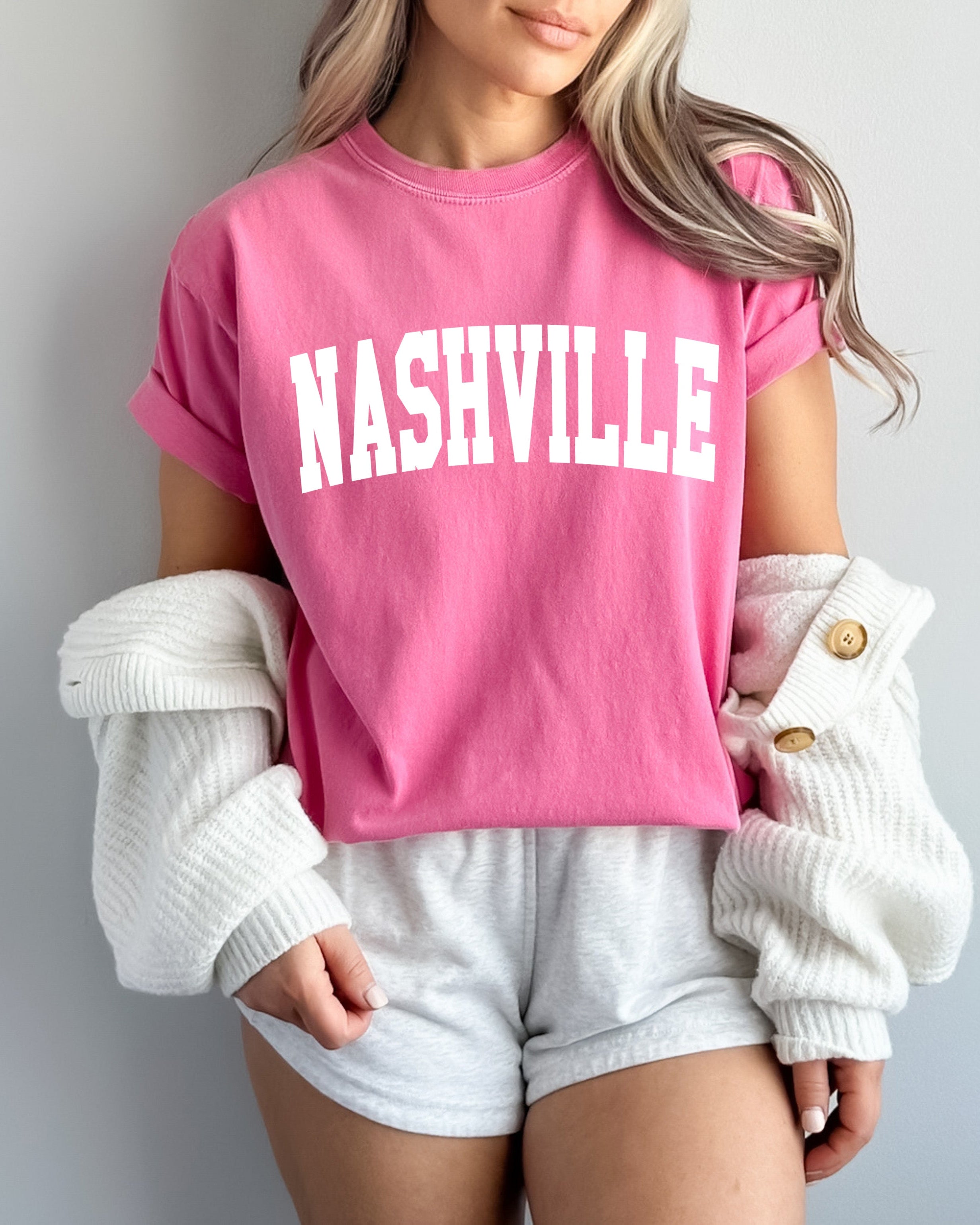 Nashville City Comfort Colors T-Shirt – Garment-Dyed Vintage Travel Graphic Tee