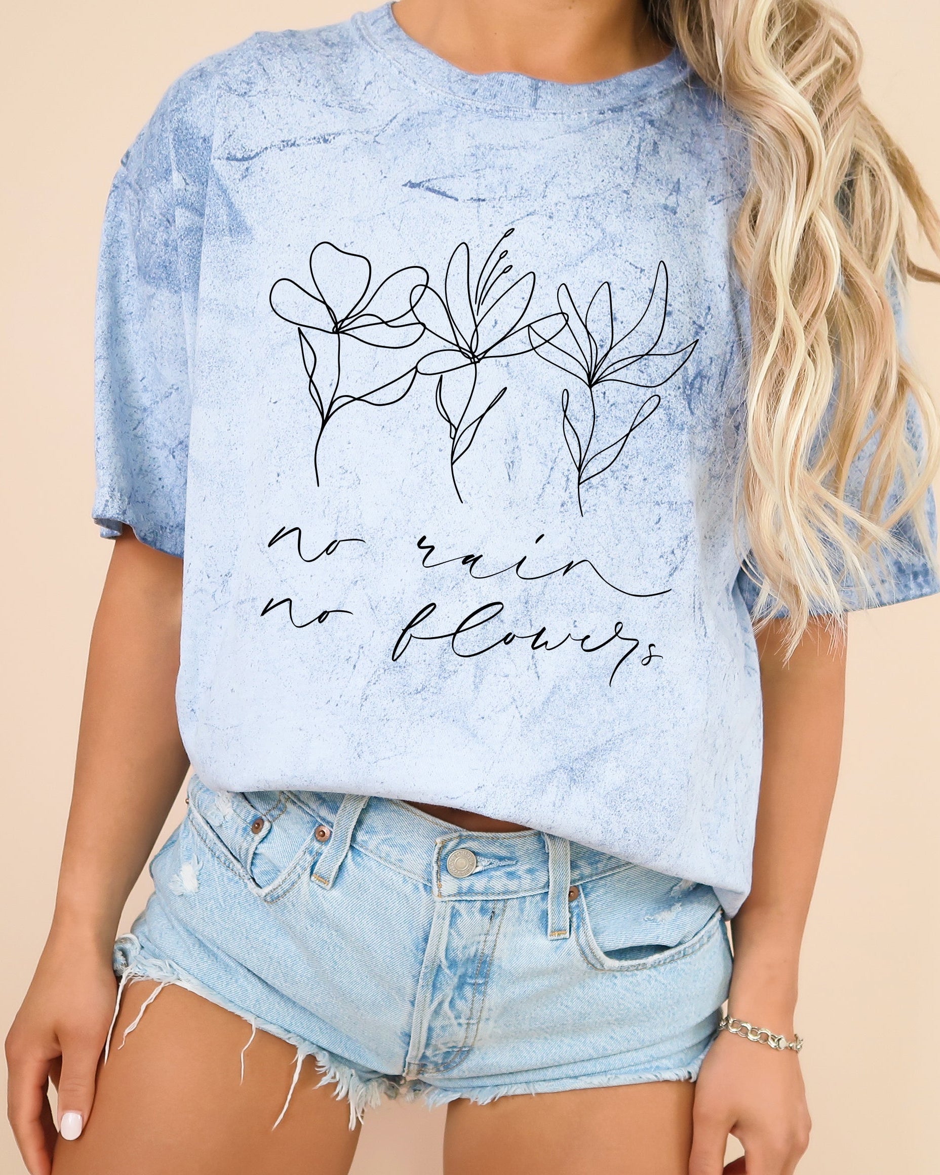 No rain No flowers Botanical wildflowers Garment Dyed T Shirt