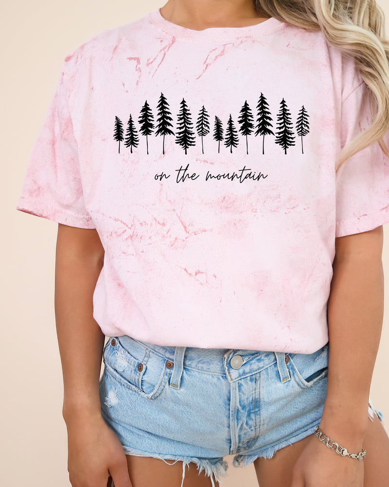 On the mountain Tree Botanical Plant Nature Camping Adventure Garment Dyed T Shirt