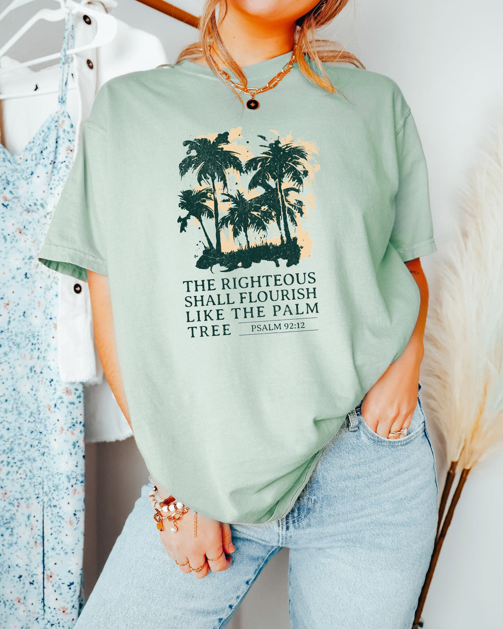 Palm Tree Christian Comfort Colors T Shirt