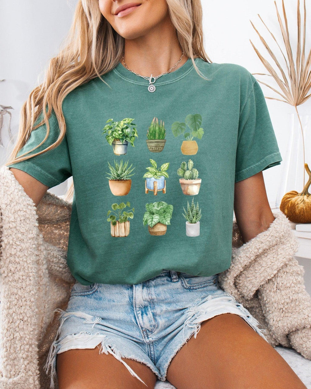 Plant Lady House Plants Comfort Colors T Shirt (9 plants)