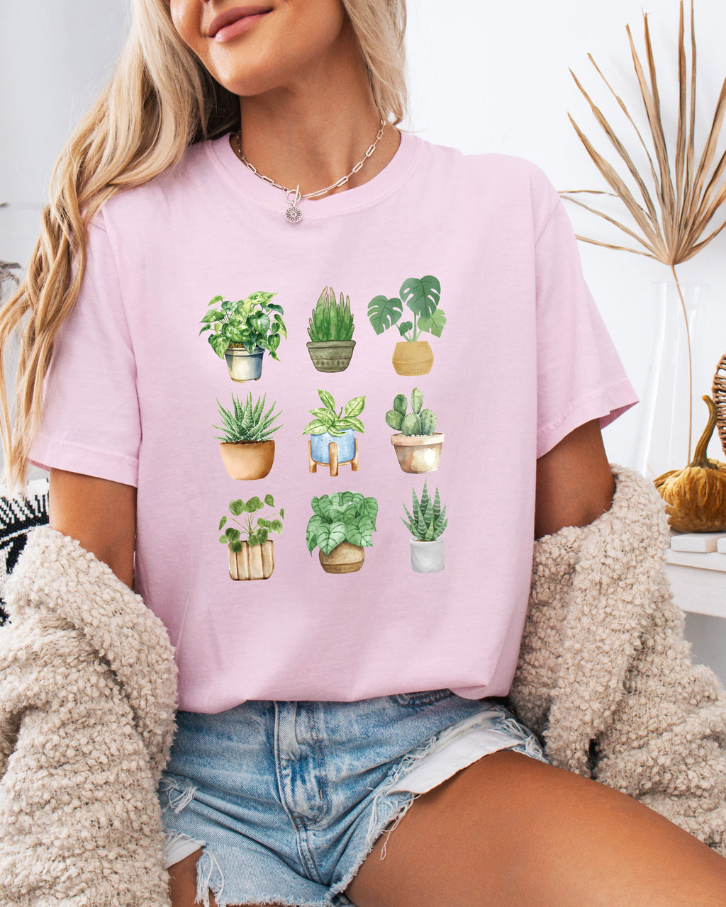 Plant Lady House Plants Comfort Colors T Shirt (9 plants)