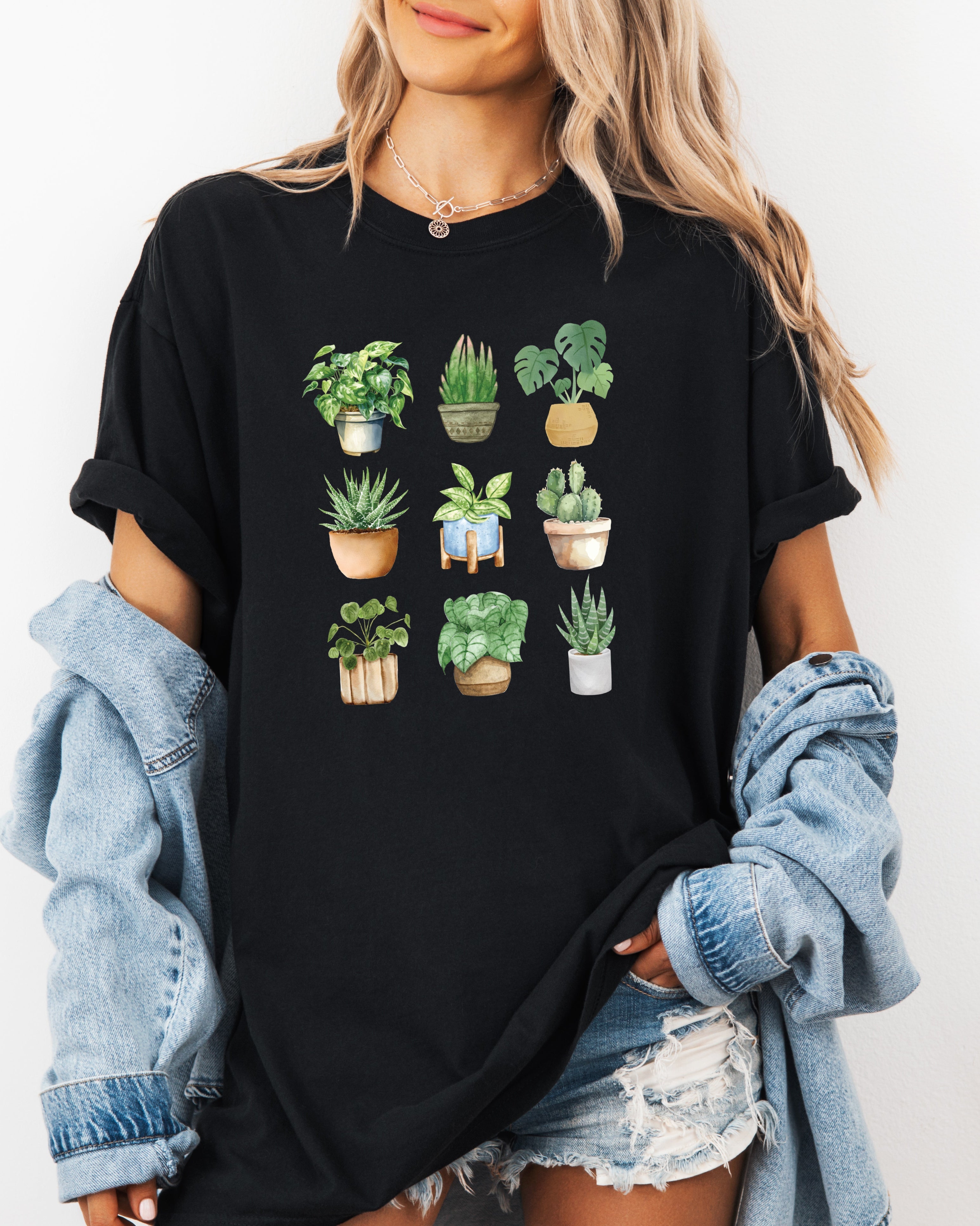 Plant Lady House Plants Comfort Colors T Shirt (9 plants)