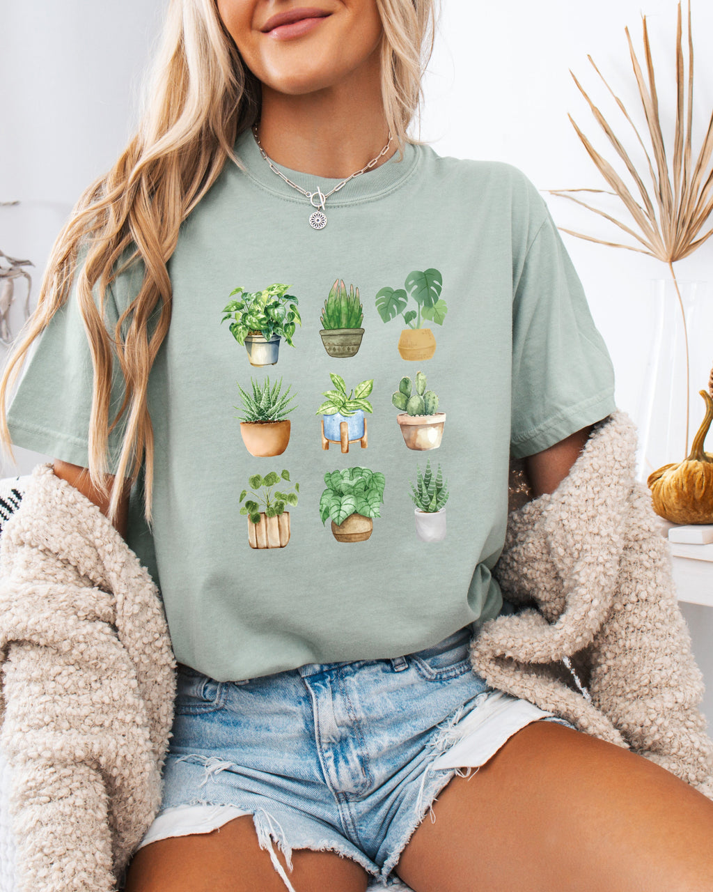 Plant Lady House Plants Comfort Colors T Shirt (9 plants)