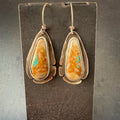 Royston Turquoise Earrings | Hand-Cut Teardrops with Sculpted Silver Border