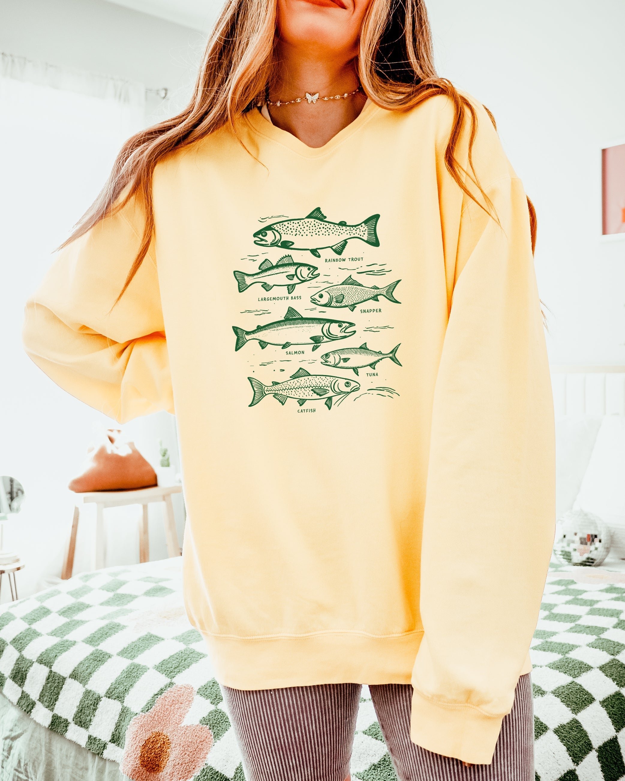 Sardines Salmon Tuna Fish Fishing Nature Camping Garment Dyed Comfort Colors Sweatshirt