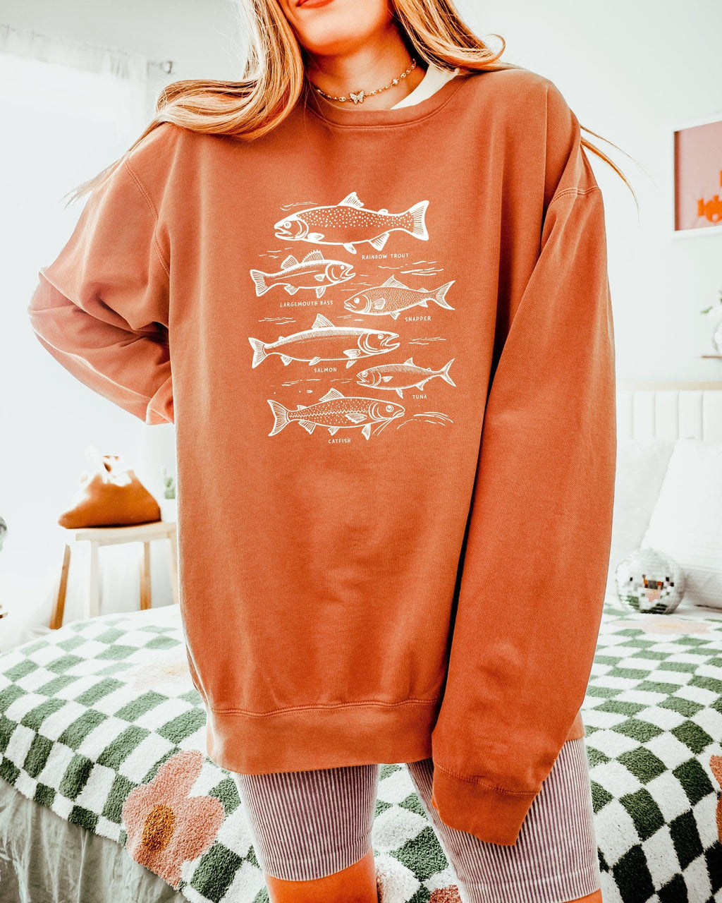 Sardines Salmon Tuna Fish Fishing Nature Camping Garment Dyed Comfort Colors Sweatshirt