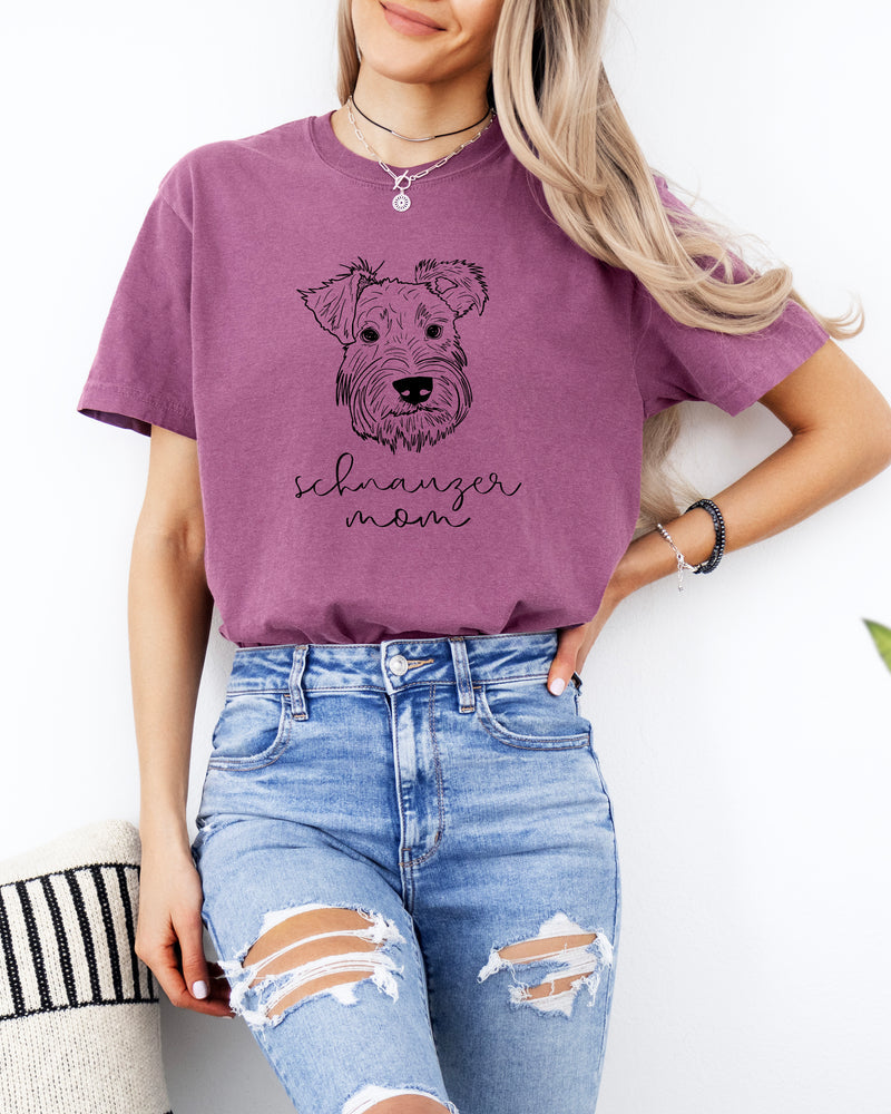 Schnauzer Dog Mom Comfort Colors T Shirt