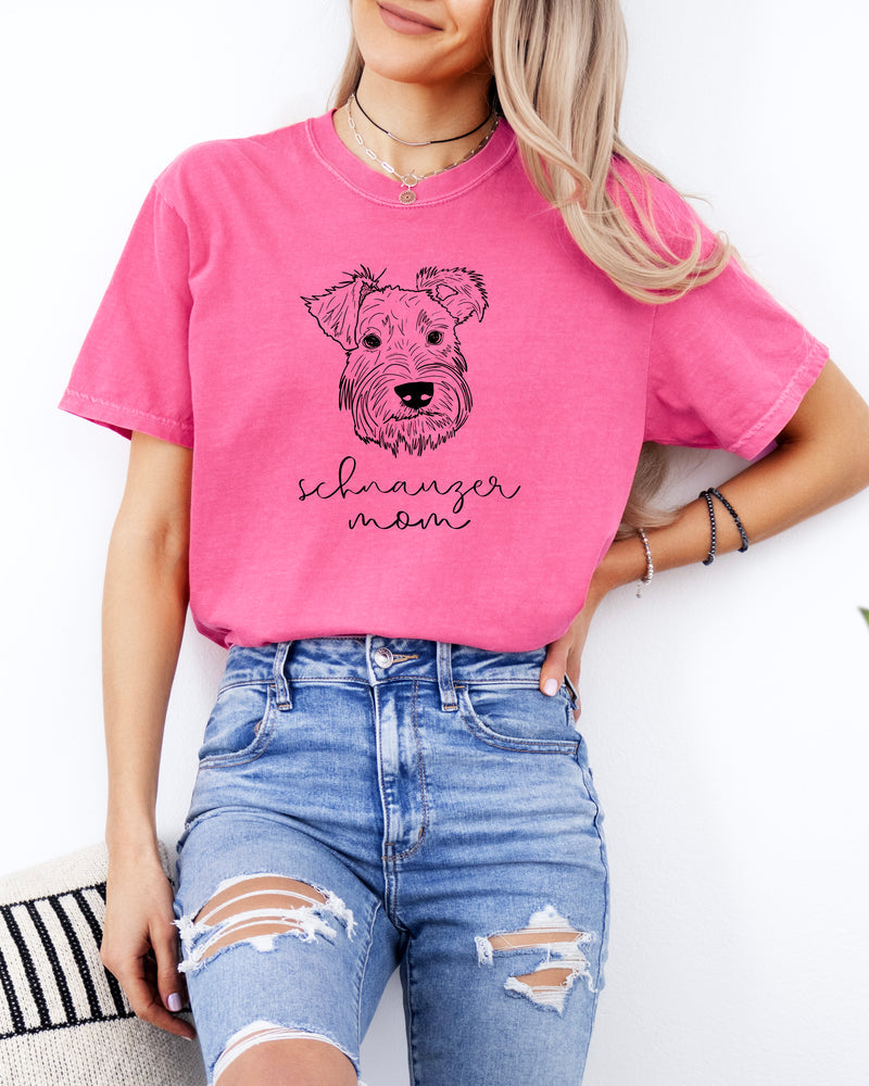Schnauzer Dog Mom Comfort Colors T Shirt