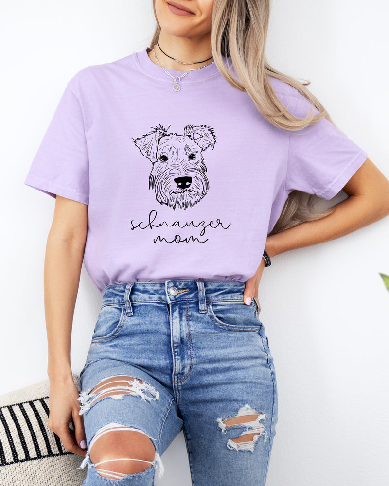Schnauzer Dog Mom Comfort Colors T Shirt