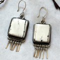 White Buffalo Turquoise| Sterling Silver Fringe Earrings