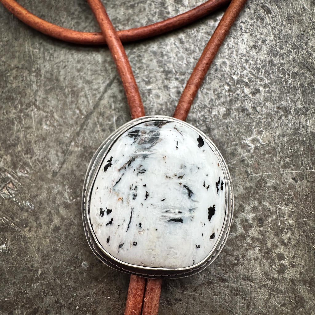 White Buffalo Unisex Bolero Tie: Between Two Worlds