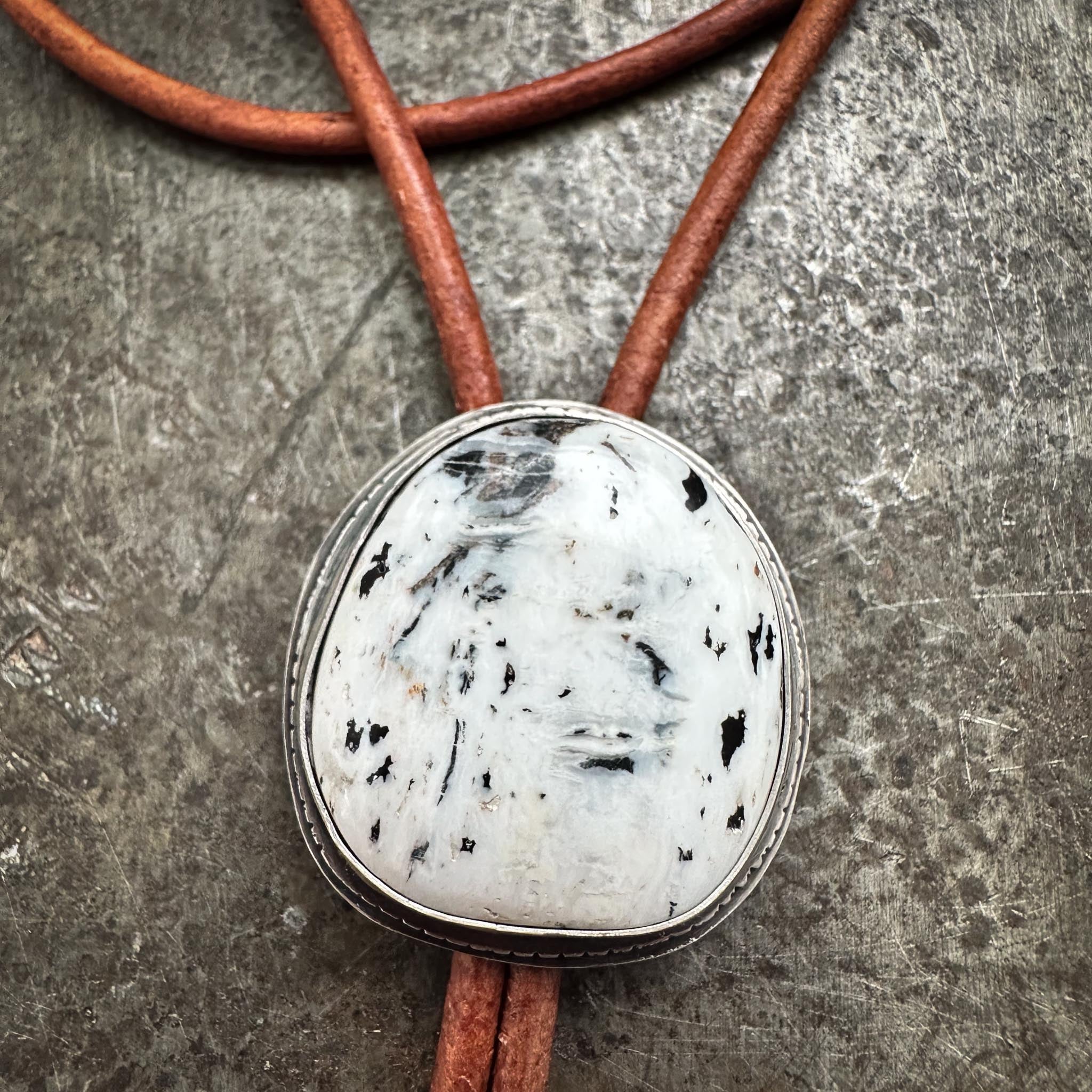 White Buffalo Unisex Bolero Tie: Between Two Worlds