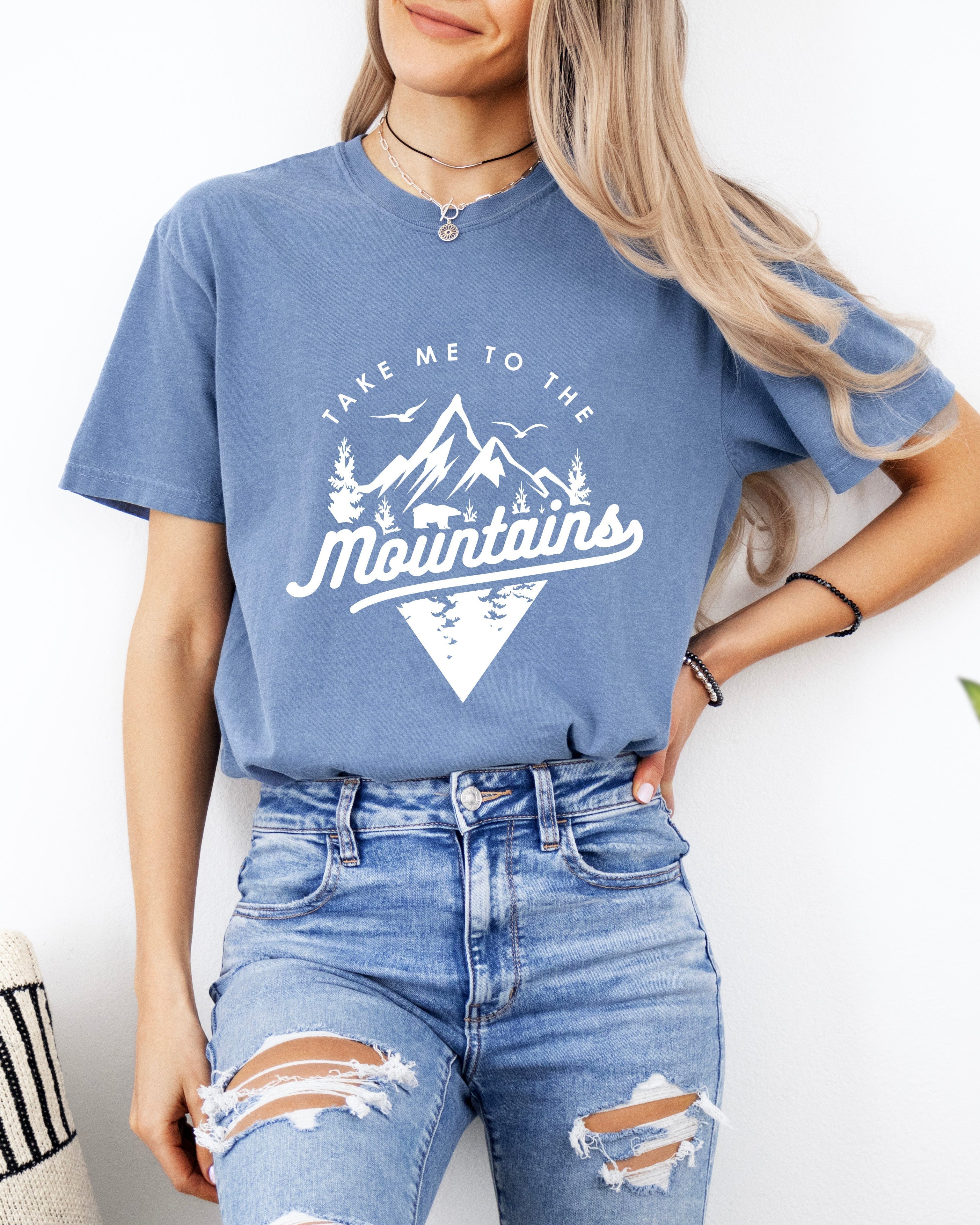 Take me to mountains Camping Hiking Comfort Colors T Shirt (Triangle)